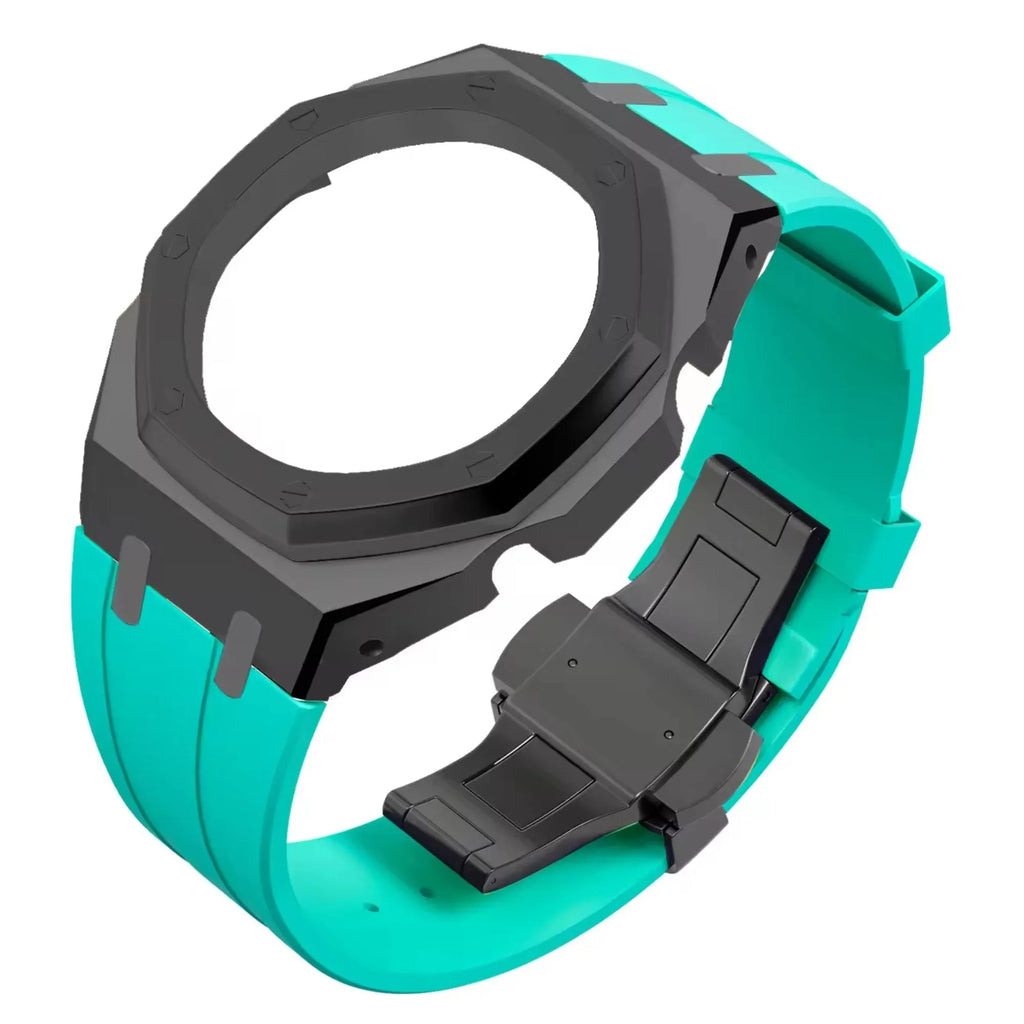 Metal Mod Kit Watchband and Metal Case for G-shock GA-2100 and GA-2110/BA-2100 Casioak (Black Metal Case) - DREAM WATCHES