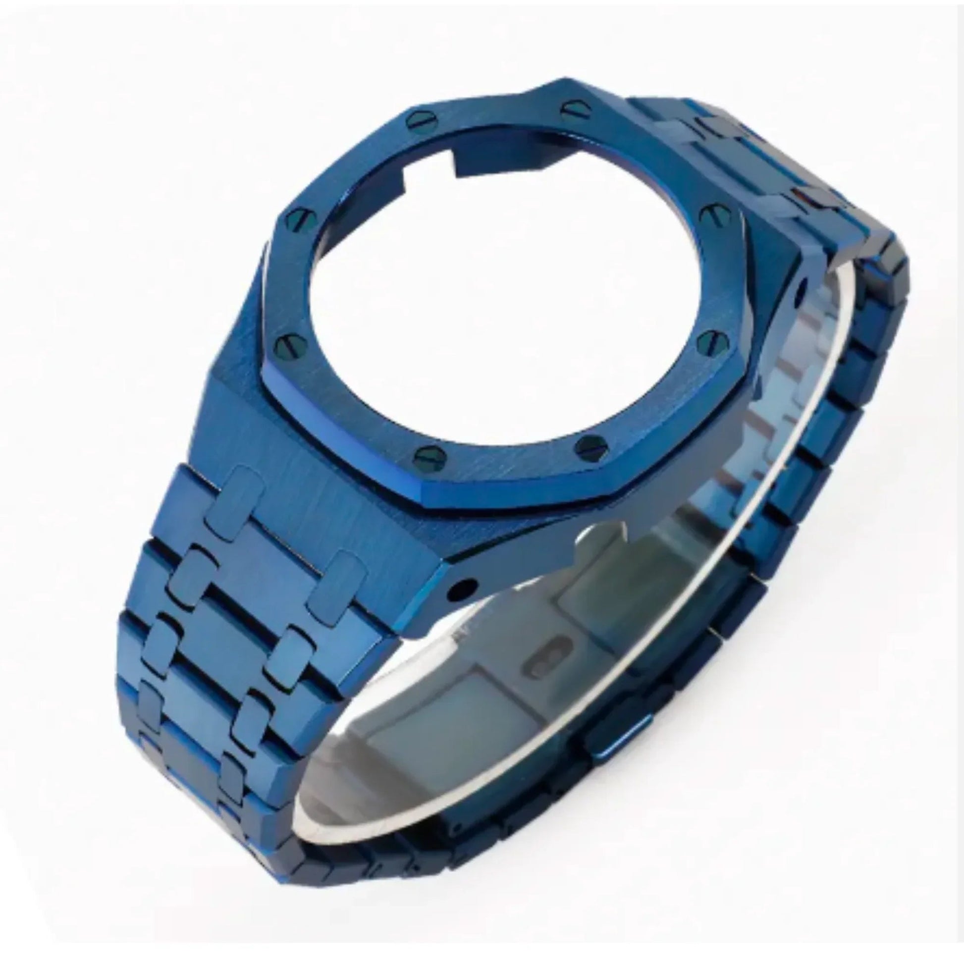 Mod Kit Metal Watchband and Metal Case for G-shock GA-2100 and GA-2110/BA-2100 " Casioak" (Blue Bracelet) - DREAM WATCHES