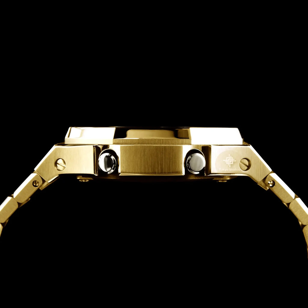 Mod Kit Metal Watchband and Metal Case for G-shock GM-2100 and GM-2110/B-2100 " Casioak" (Golden Bracelet) - DREAM WATCHES