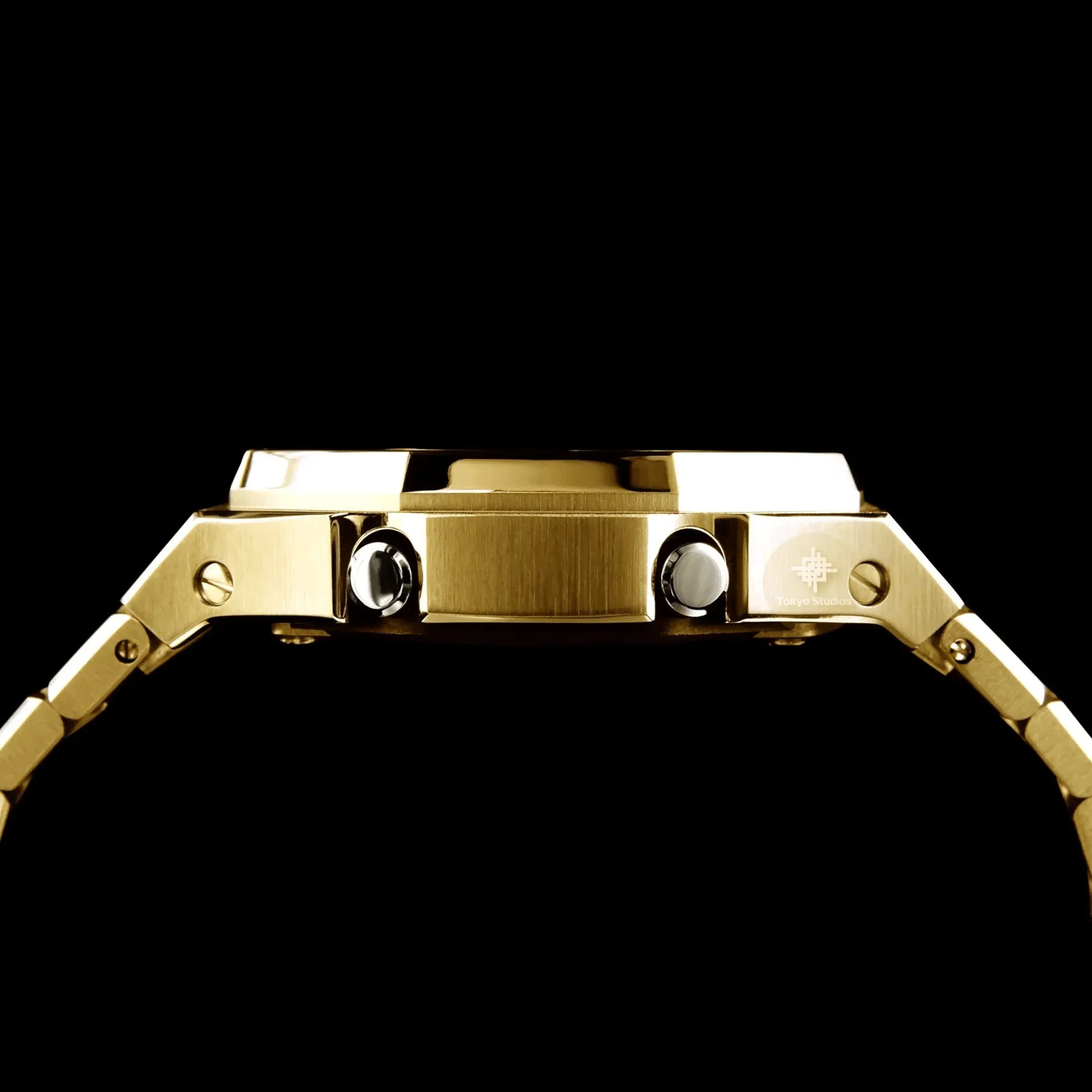 Mod Kit Metal Watchband and Metal Case for G-shock GM-2100 and GM-2110/B-2100 " Casioak" (Golden Bracelet) - DREAM WATCHES