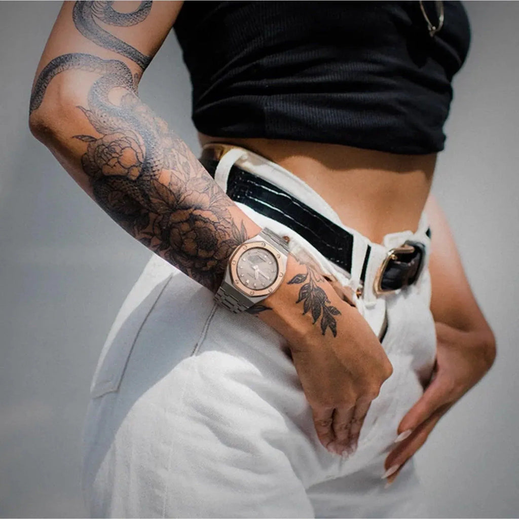 Mod Kit Metal Watchband and Metal Case for G-shock GM-2100 and GM-2110/B-2100 " Casioak" (Silver BAND) - DREAM WATCHES