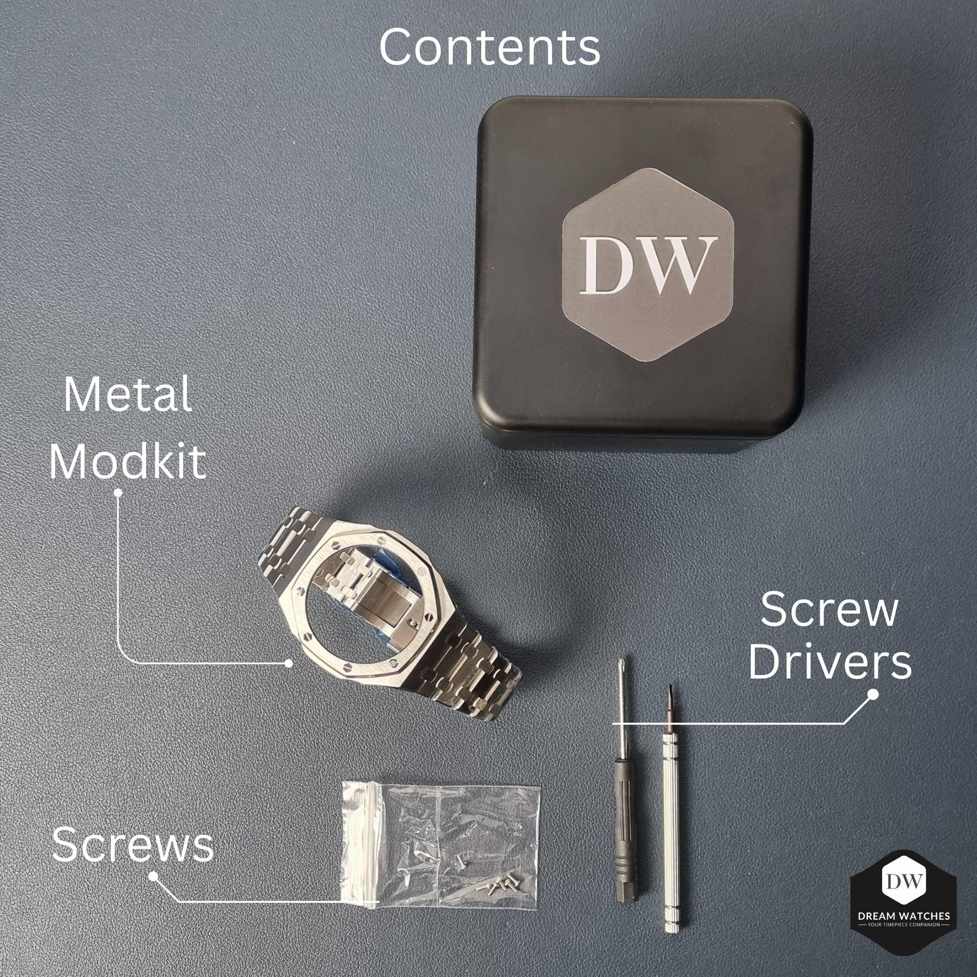 Mod Kit Metal Watchband and Metal Case for G-shock GM-2100 and GM-2110/BA-2100 