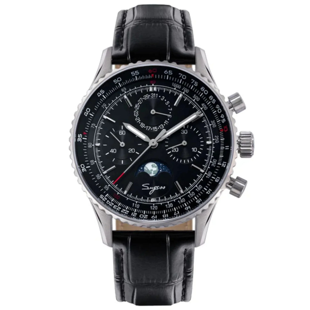 MoonPhase Chrono Master S468 Stainless Steel Case Black Dial - DREAM WATCHES