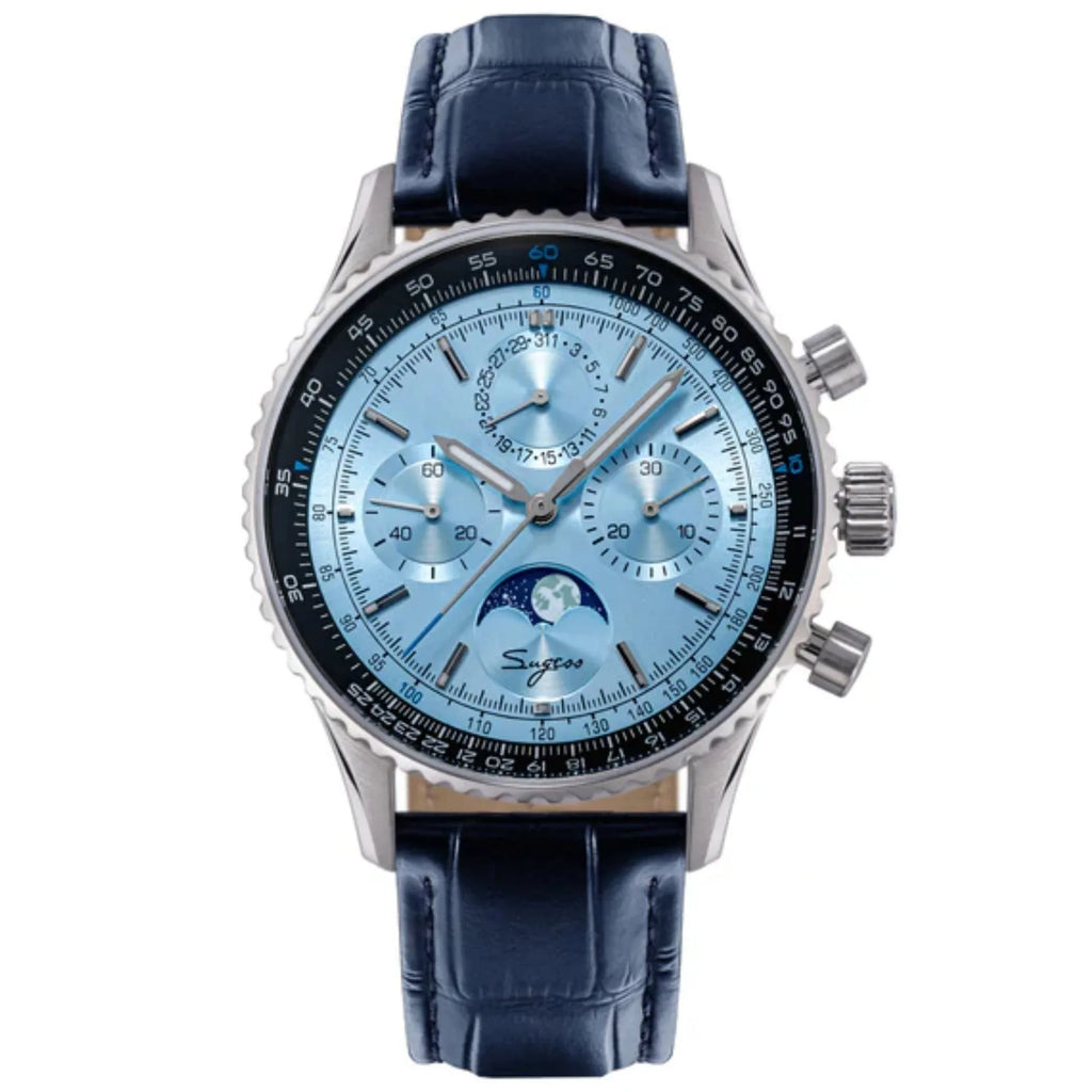 MoonPhase Chrono Master S468 Stainless Steel Case Ice Blue Dial - DREAM WATCHES