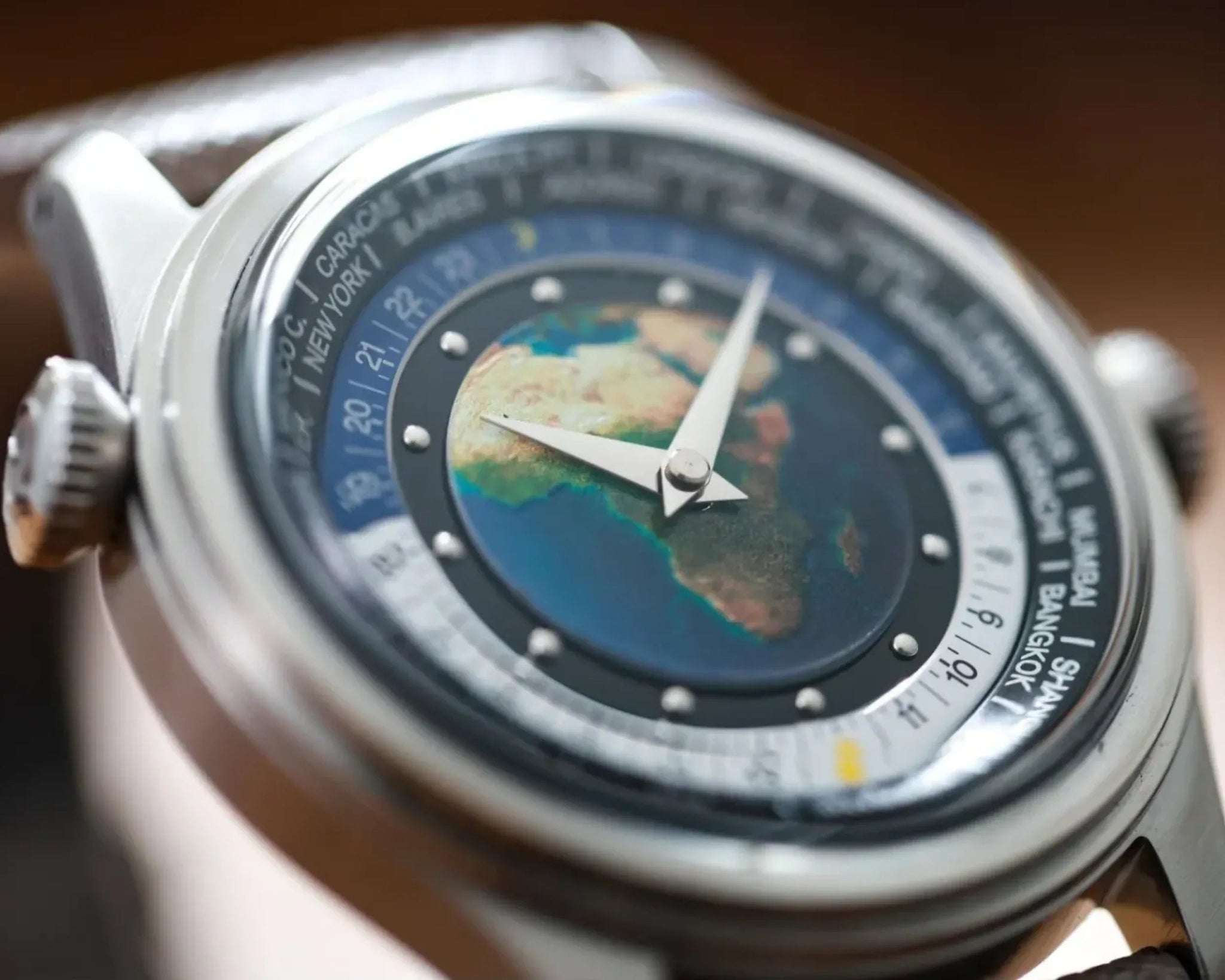 NEW MERKUR Dual Crown World casual manual mechanical watch steel watch Vintage Date Window - DREAM WATCHES