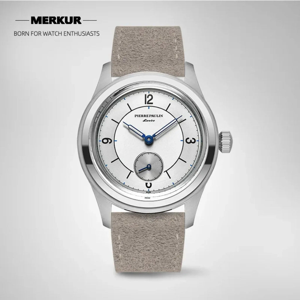 NEW Pierre Paulin business LEVEE series Handwinding Watch Sector Dial Salmon silver dial Vintage Casual Watch Mens - DREAM WATCHES