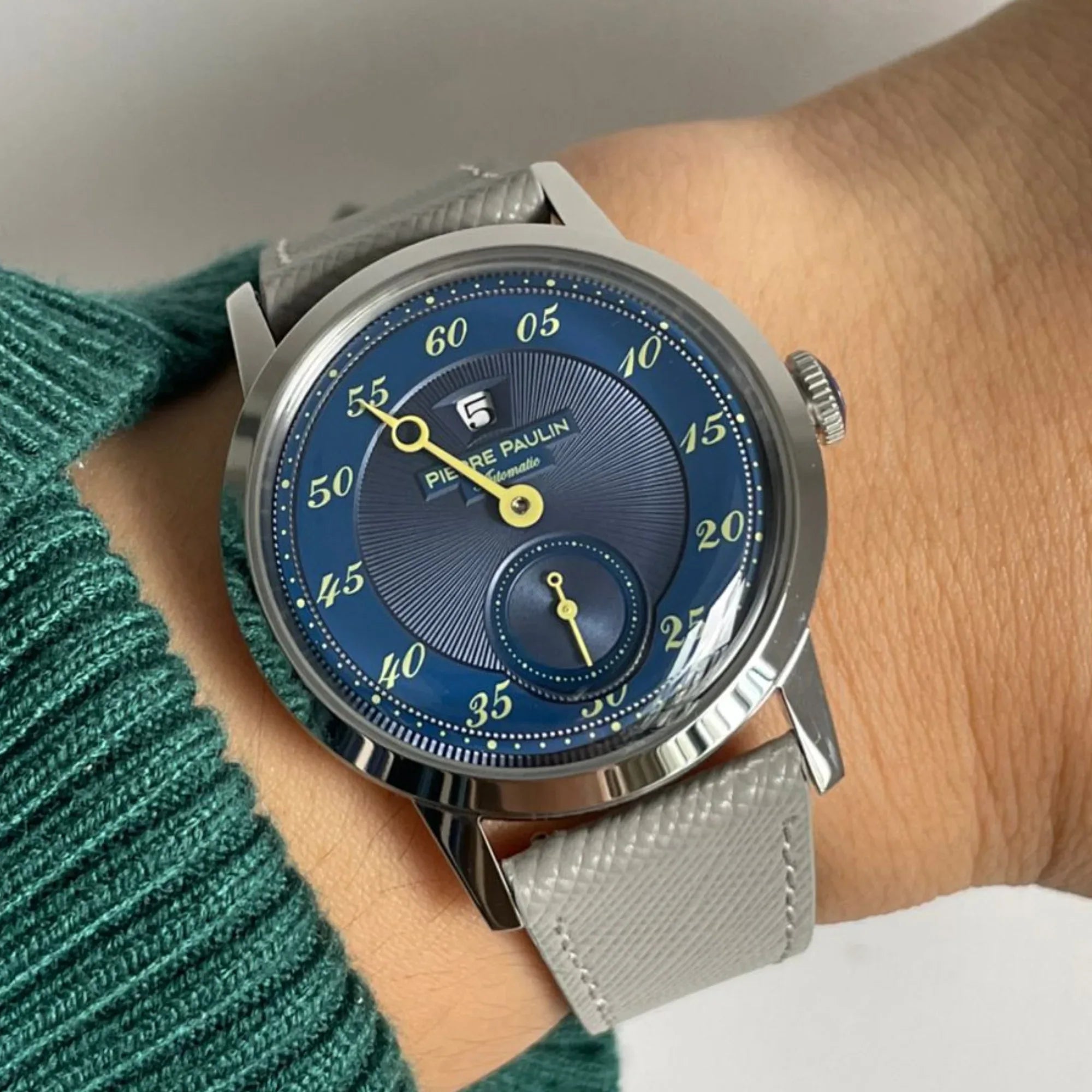 NEW Pierre Paulin Jumping Hour Automatic Seagull St17 mechanical watch steel watch Vintage Date Window - DREAM WATCHES