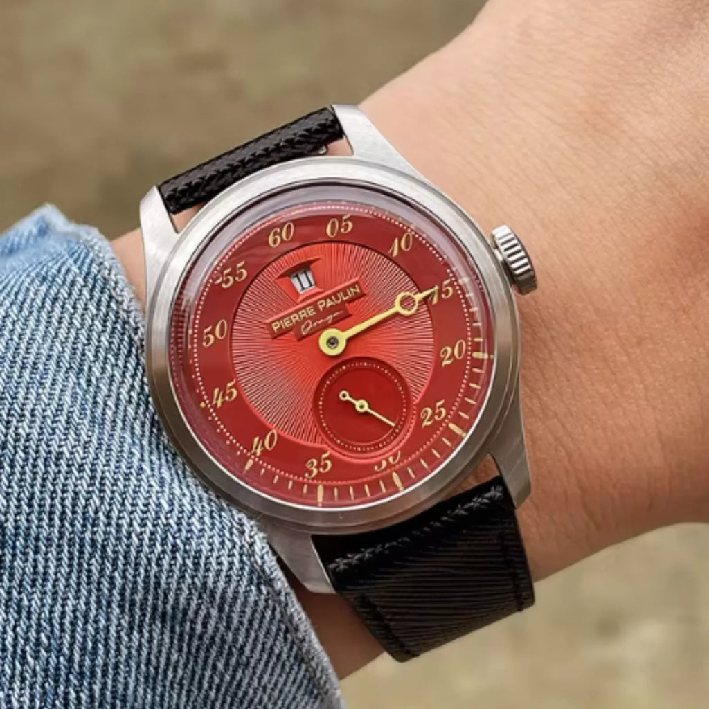 NEW Pierre Paulin Jumping Hour Automatic Seagull St17 mechanical watch steel watch Vintage Date Window - DREAM WATCHES