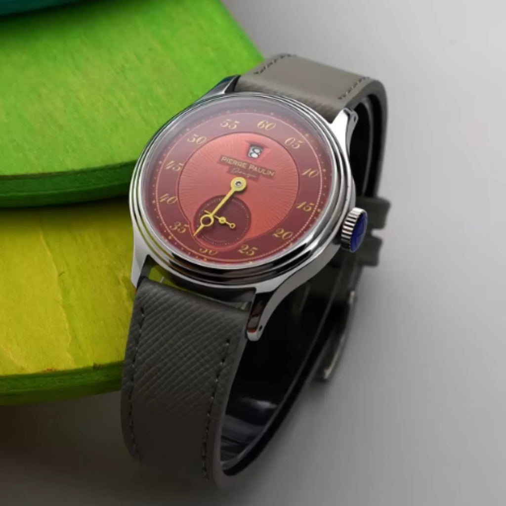 NEW Pierre Paulin Jumping Hour Automatic Seagull St17 mechanical watch steel watch Vintage Date Window - DREAM WATCHES