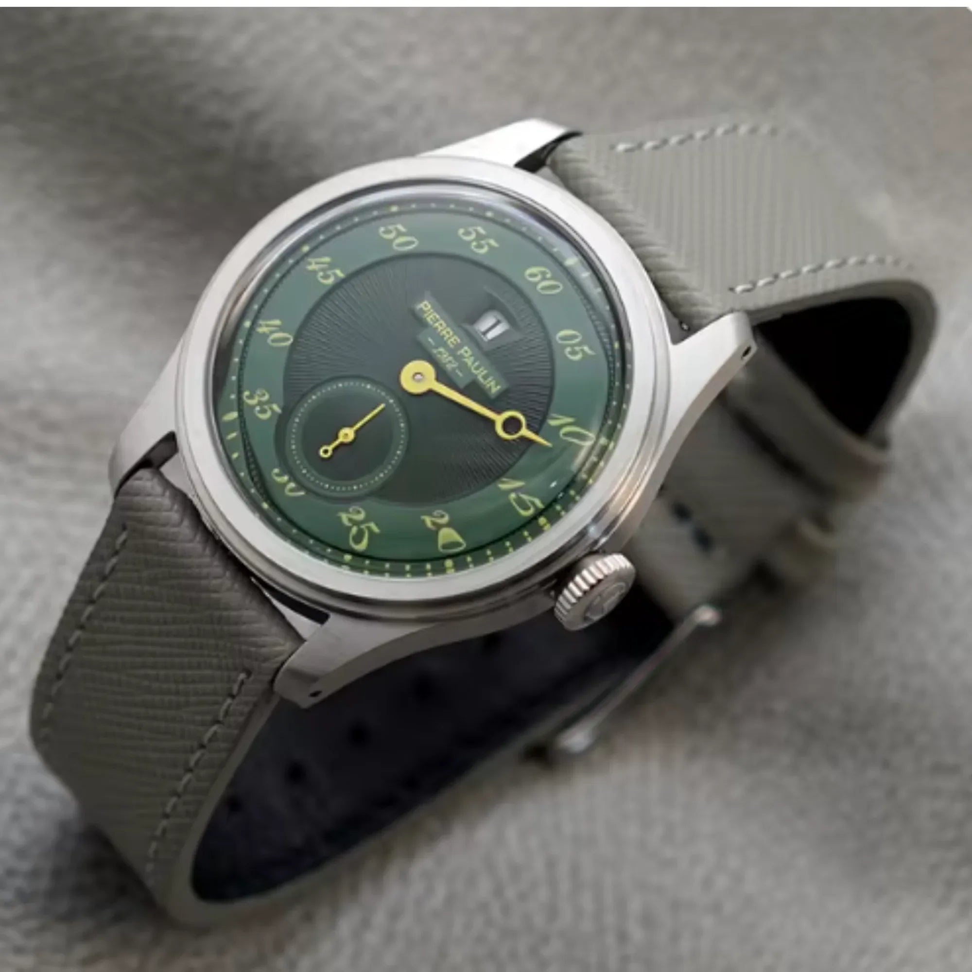 NEW Pierre Paulin Jumping Hour Automatic Seagull St17 mechanical watch steel watch Vintage Date Window - DREAM WATCHES