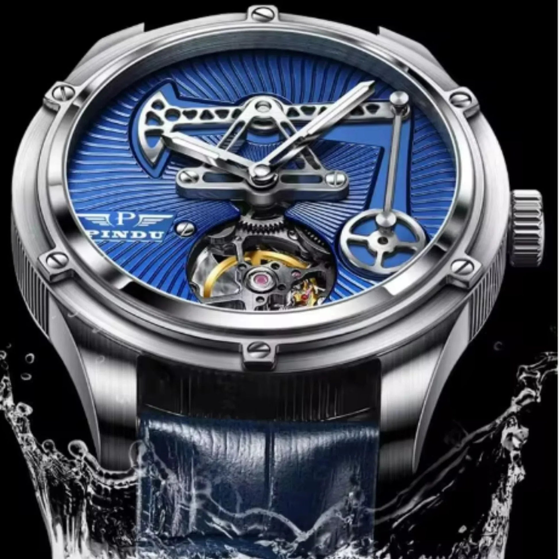 "Oil Money" Automatic mechanical luxury men's watch wristwatch - Grey Dial - DREAM WATCHES