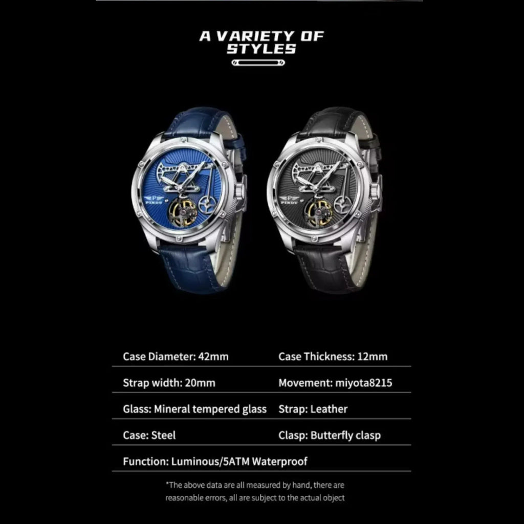 "Oil Money" with Barrel Automatic mechanical luxury men's watch wristwatch - Grey - DREAM WATCHES