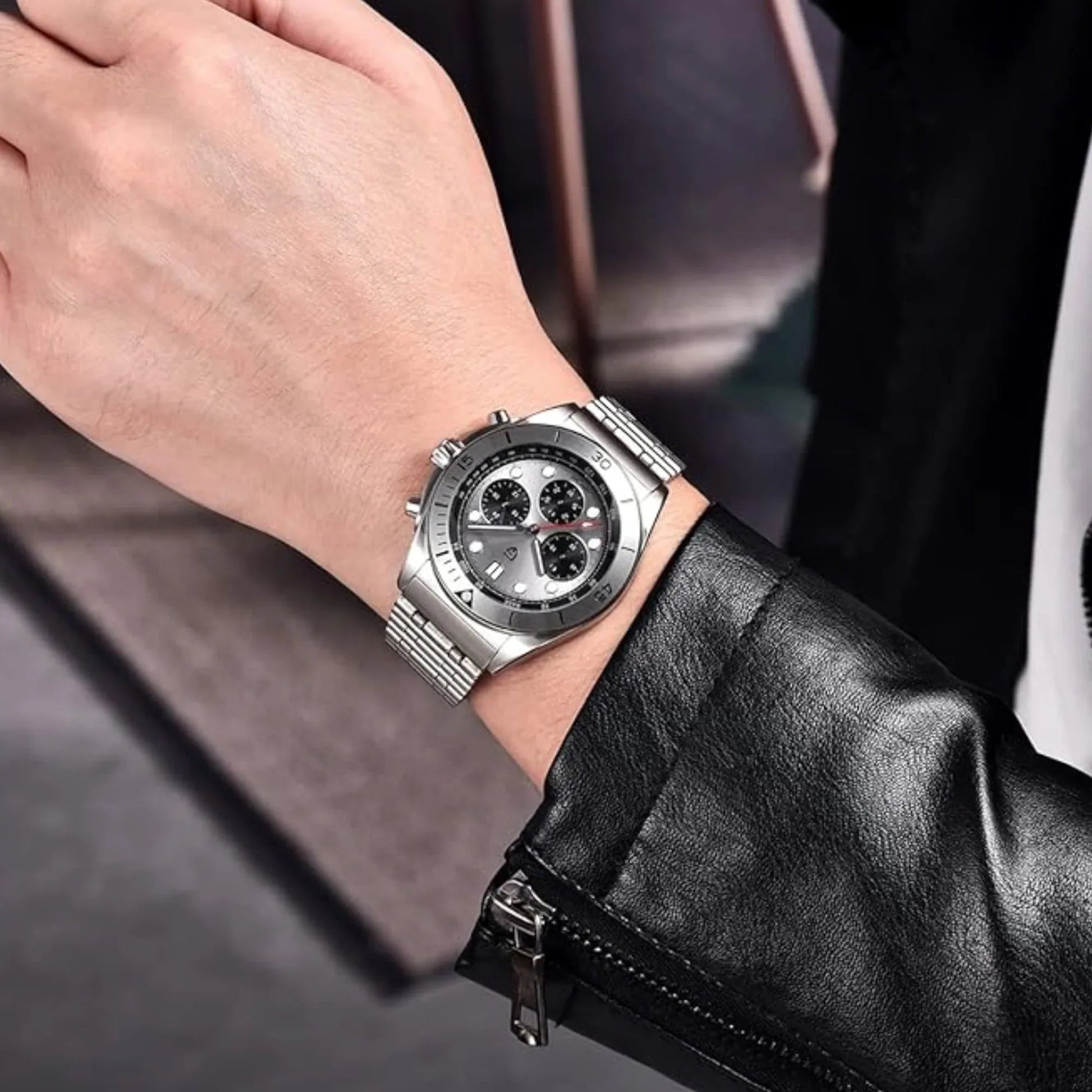 Pagani Design 1705 V2 Men's Chronograph Watches Japan VK63 Movement Stainless Steel 100M Waterproof Fashion Sports Quartz Wrist Watch - Grey - DREAM WATCHES