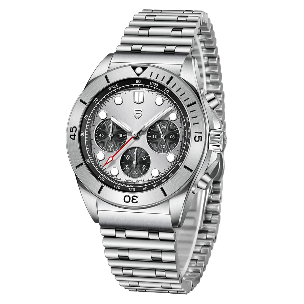 Pagani Design 1705 V2 Men's Chronograph Watches Japan VK63 Movement Stainless Steel 100M Waterproof Fashion Sports Quartz Wrist Watch - Grey - DREAM WATCHES