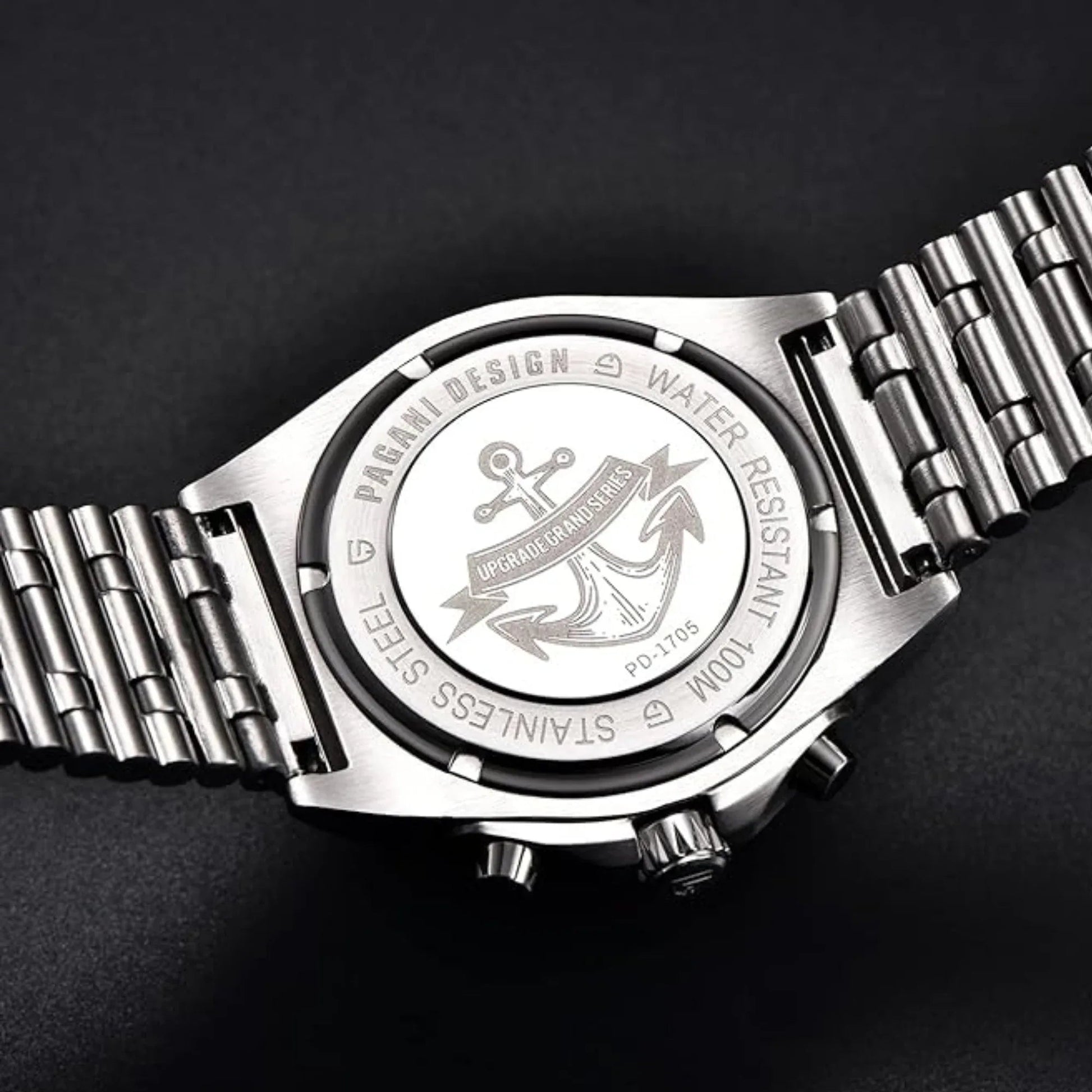 Pagani Design 1705 V2 Men's Chronograph Watches Japan VK63 Movement Stainless Steel 100M Waterproof Fashion Sports Quartz Wrist Watch - Grey - DREAM WATCHES