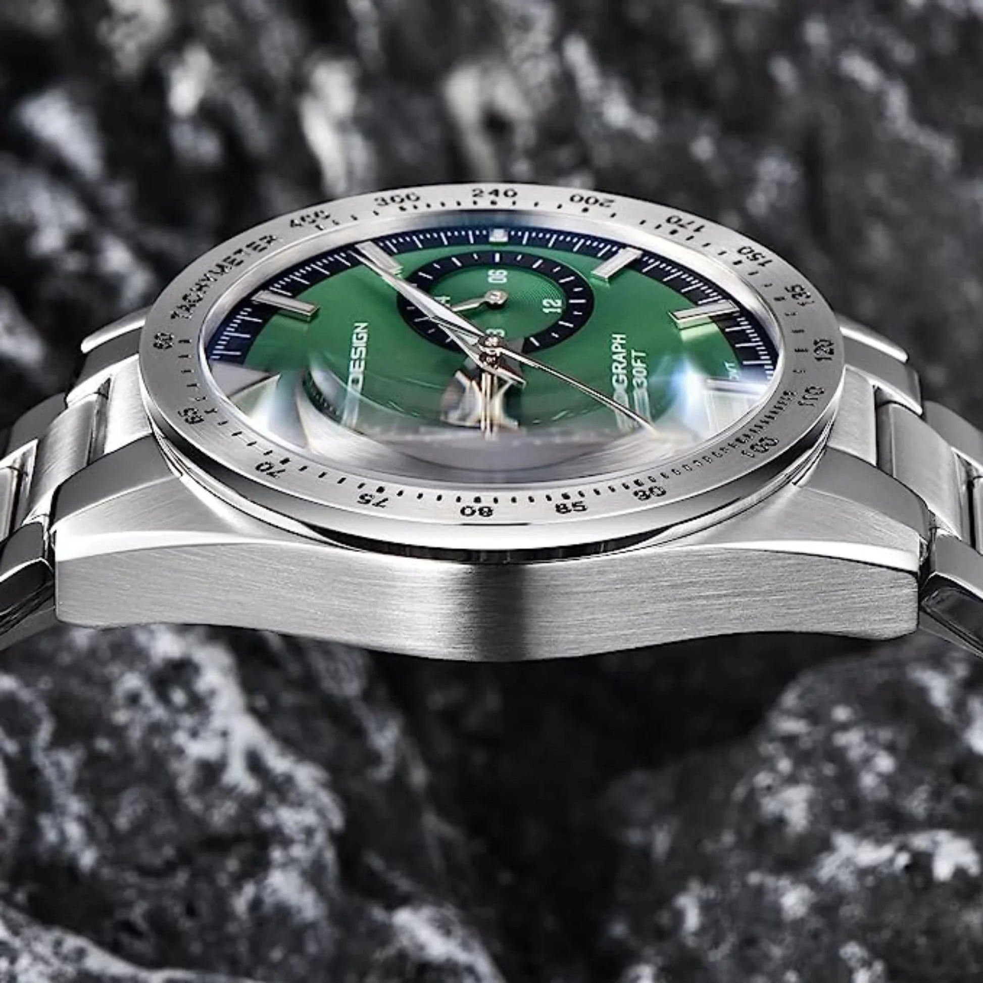 Pagani Design 1766 Homage Men's Chronograph Watches Stainless Steel 40mm Case VK64 Quartz Movement 100M Waterproof Casual Sport Retro Watch - Green - DREAM WATCHES