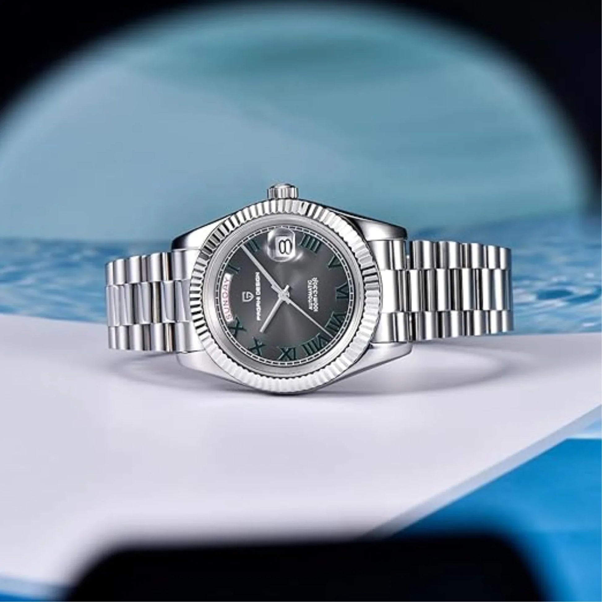 Pagani Design DD40 PD-1783 Men's Luxury Automatic Watch with AR Sapphire Glass and NH36A Movement - Grey Dial/ Wimbledon - DREAM WATCHES