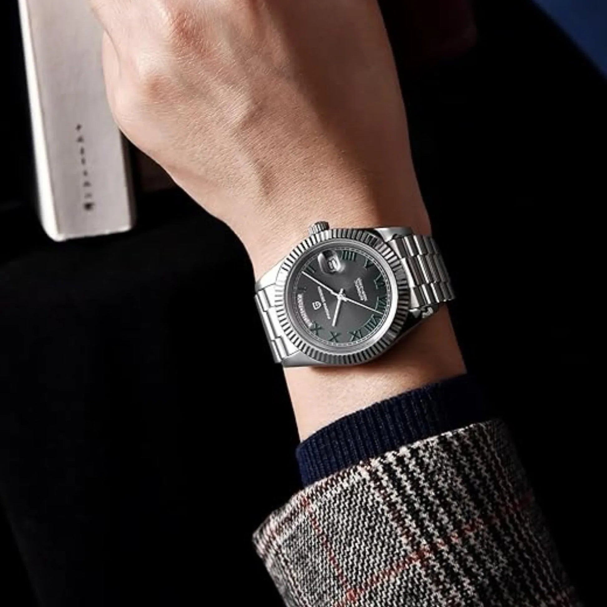 Pagani Design DD40 PD-1783 Men's Luxury Automatic Watch with AR Sapphire Glass and NH36A Movement - Grey Dial/ Wimbledon - DREAM WATCHES