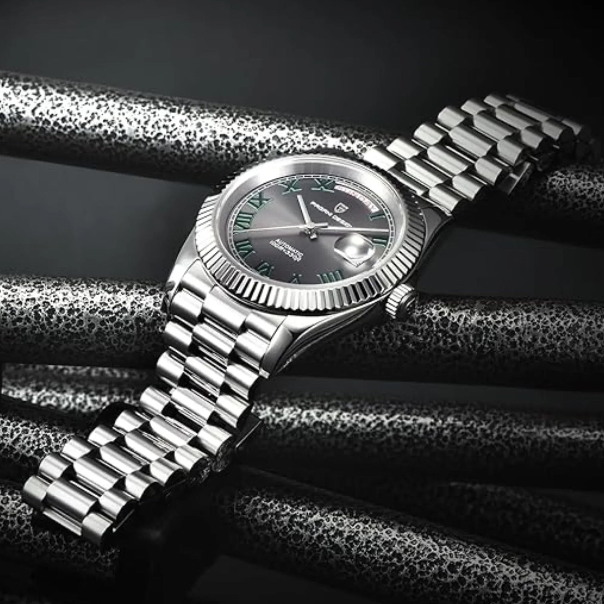 Pagani Design DD40 PD-1783 Men's Luxury Automatic Watch with AR Sapphire Glass and NH36A Movement - Grey Dial/ Wimbledon - DREAM WATCHES