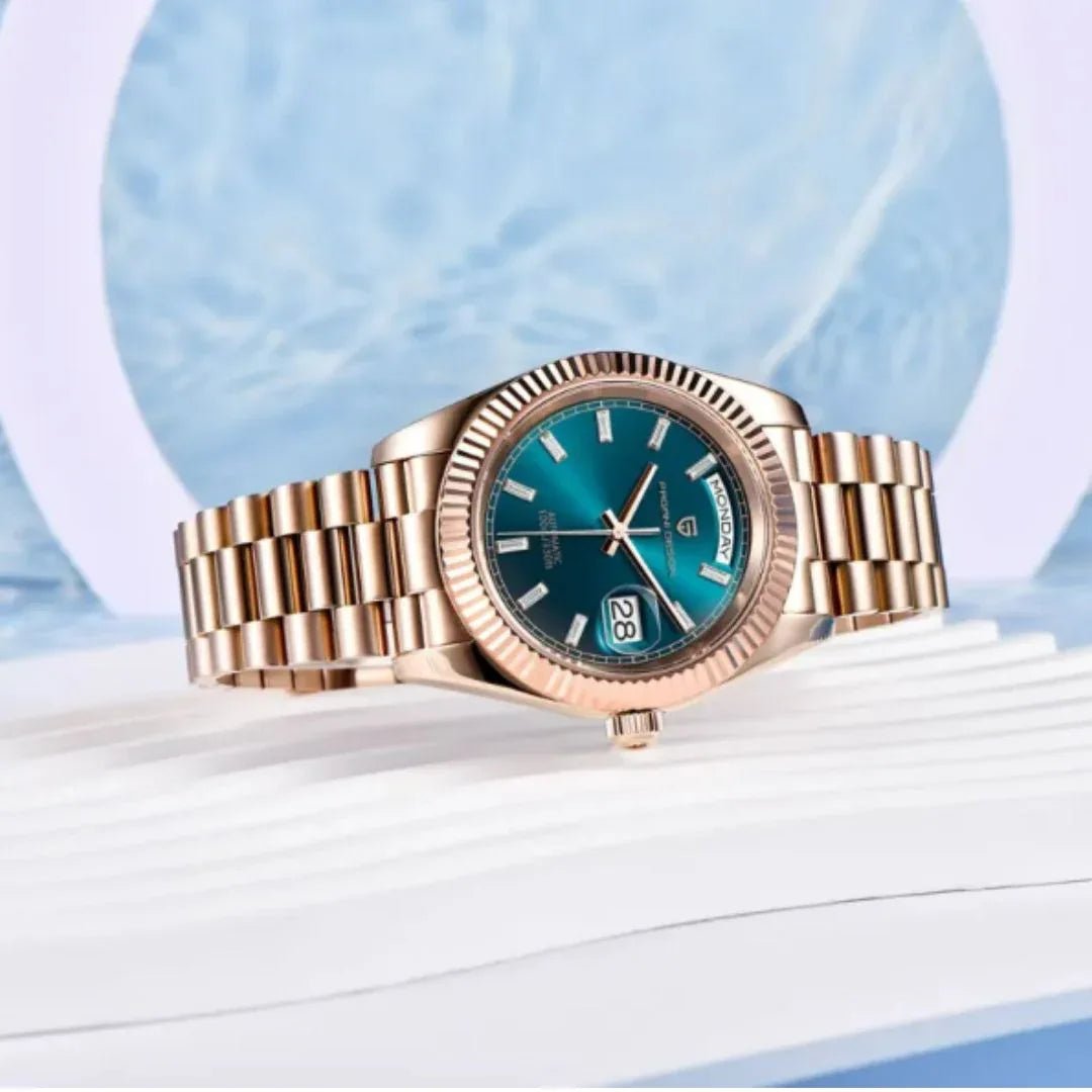 Pagani Design DD40 PD-1783 Men's Luxury Automatic Watch with AR Sapphire Glass and NH36A Movement - Rose Gold - Blue - DREAM WATCHES