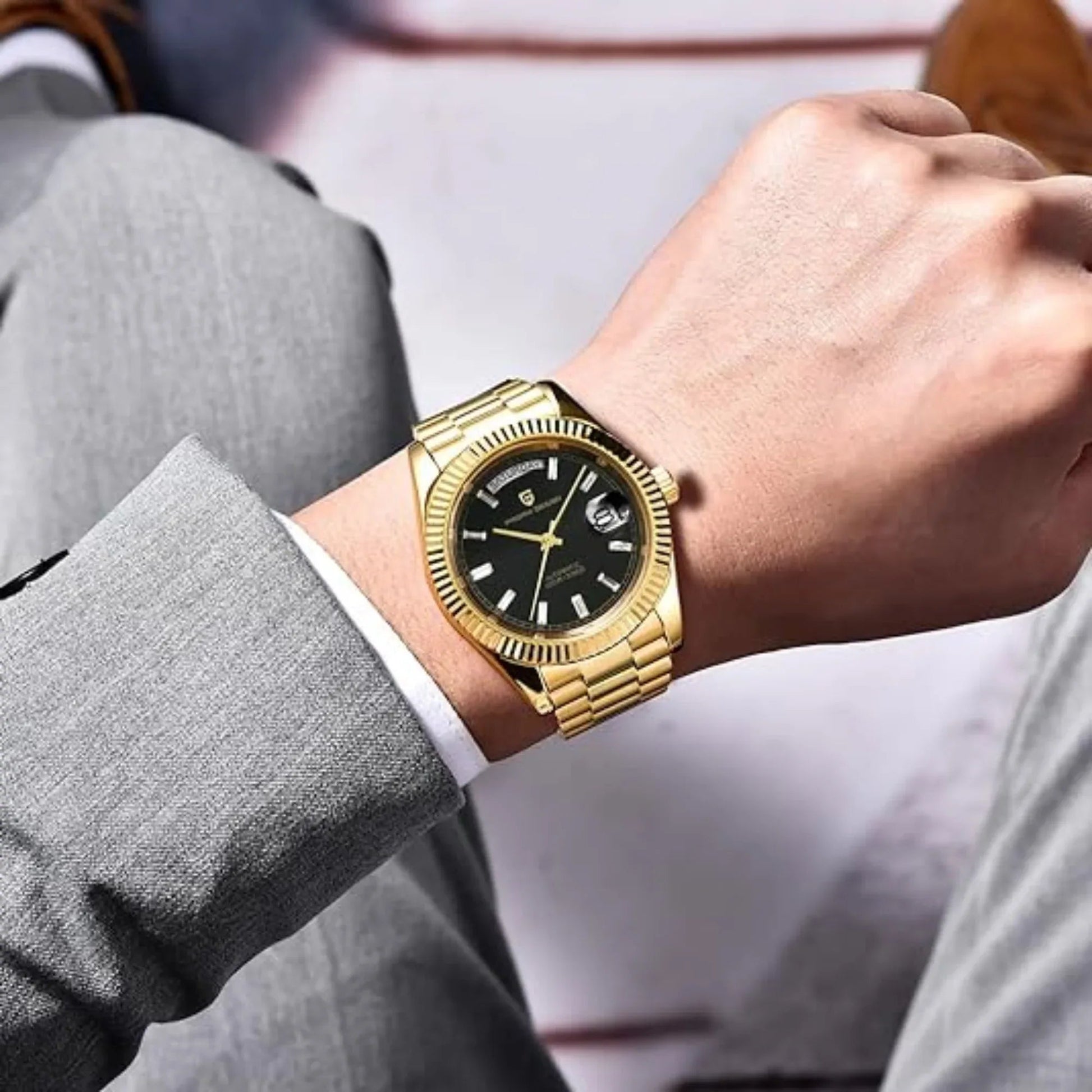 Pagani Design DD40 PD-1783 Men's Watches Luxury Automatic Watch AR Sapphire Glass Mechanical Wristwatch Men NH36A - Gold Black Dial - DREAM WATCHES