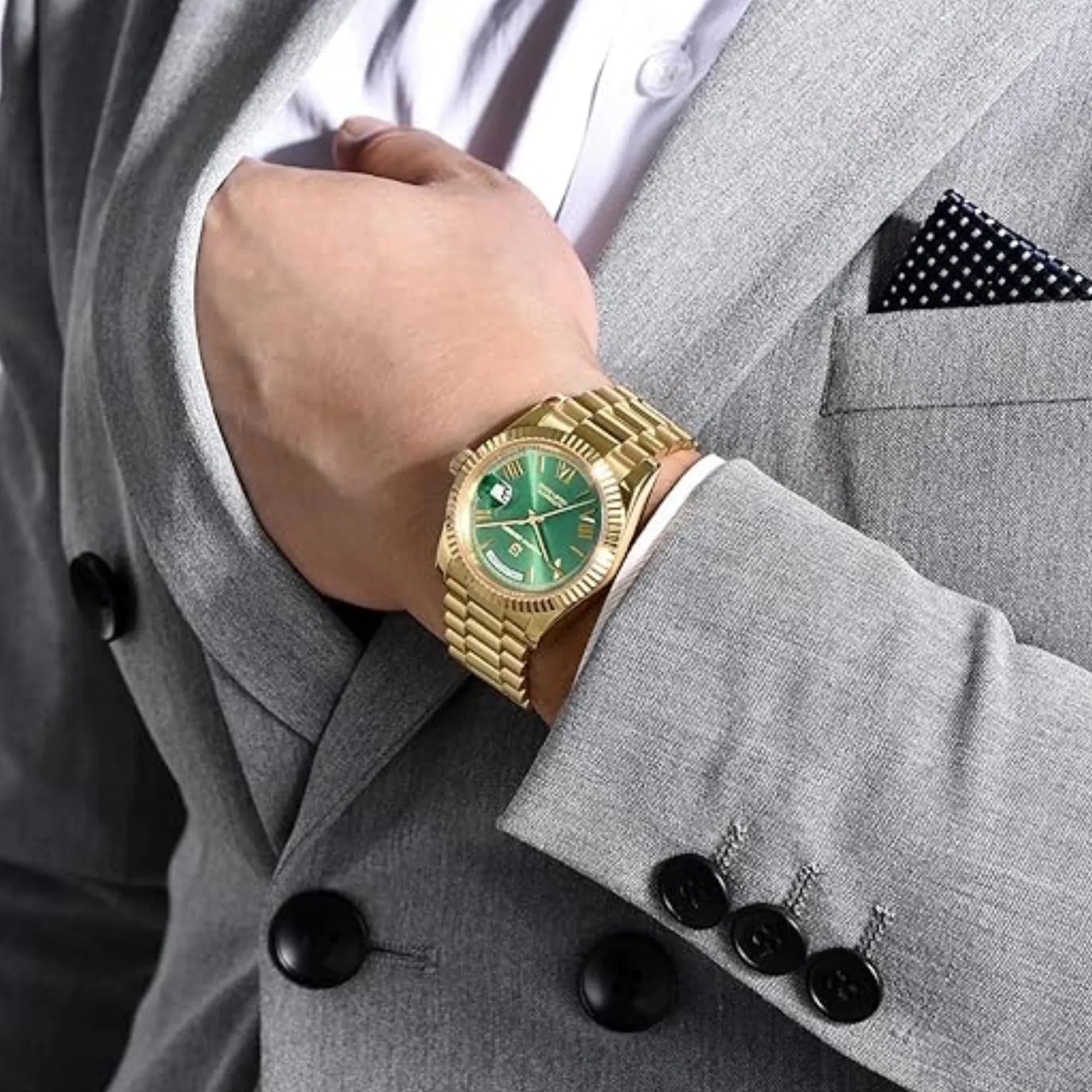 Pagani Design DD40 PD-1783 Men's Watches Luxury Automatic Watch AR Sapphire Glass Mechanical Wristwatch Men NH36A - Gold Green Dial - DREAM WATCHES