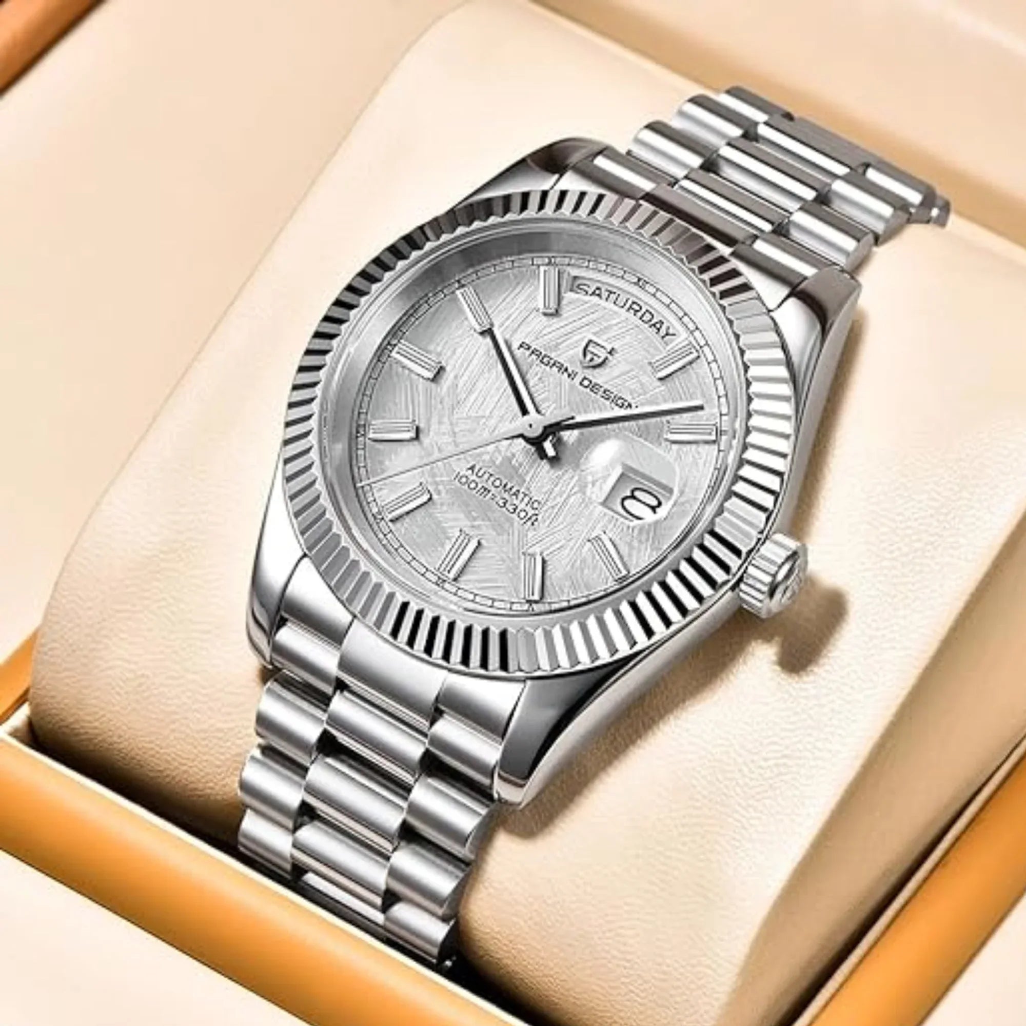 Pagani Design DD40 PD-1783 Men's Watches Luxury Automatic Watch AR Sapphire Glass Mechanical Wristwatch Men NH36A - White Meteorite Dial - DREAM WATCHES