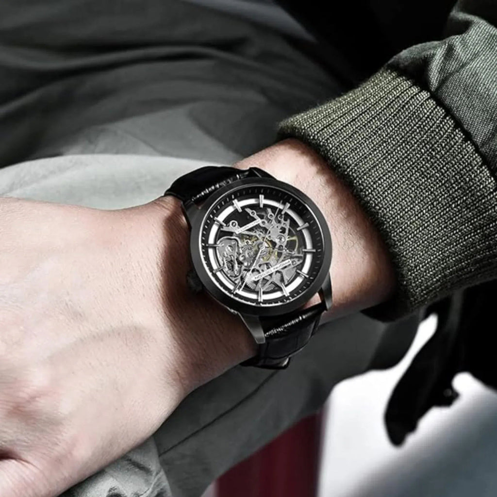 Pagani Design PD-1638 2023 Men's Automatic Skeleton Mechanical Automatic Stainless Steel Watch With Leather Strap Pointer Series 100 Meters Waterproof - DREAM WATCHES