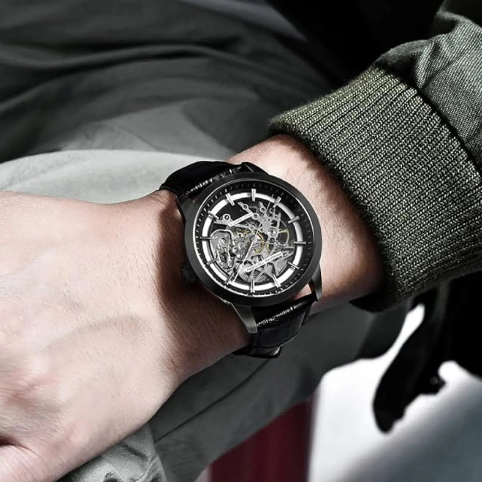 Pagani Design PD-1638 2023 Men's Automatic Skeleton Mechanical Automatic Stainless Steel Watch With Leather Strap Pointer Series 100 Meters Waterproof - DREAM WATCHES