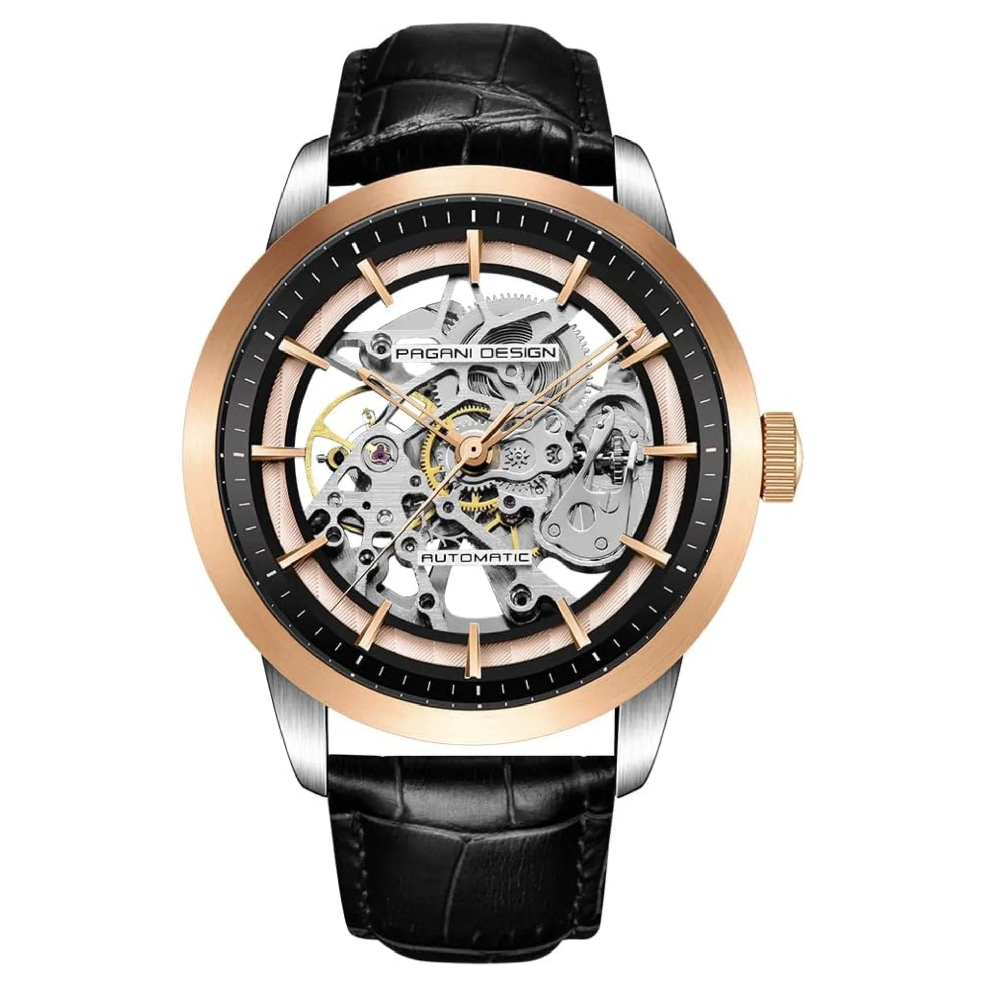 Pagani Design PD-1638 2023 Men's Automatic Skeleton Mechanical Automatic Stainless Steel Watch With Leather Strap Pointer Series 100 Meters Waterproof - DREAM WATCHES
