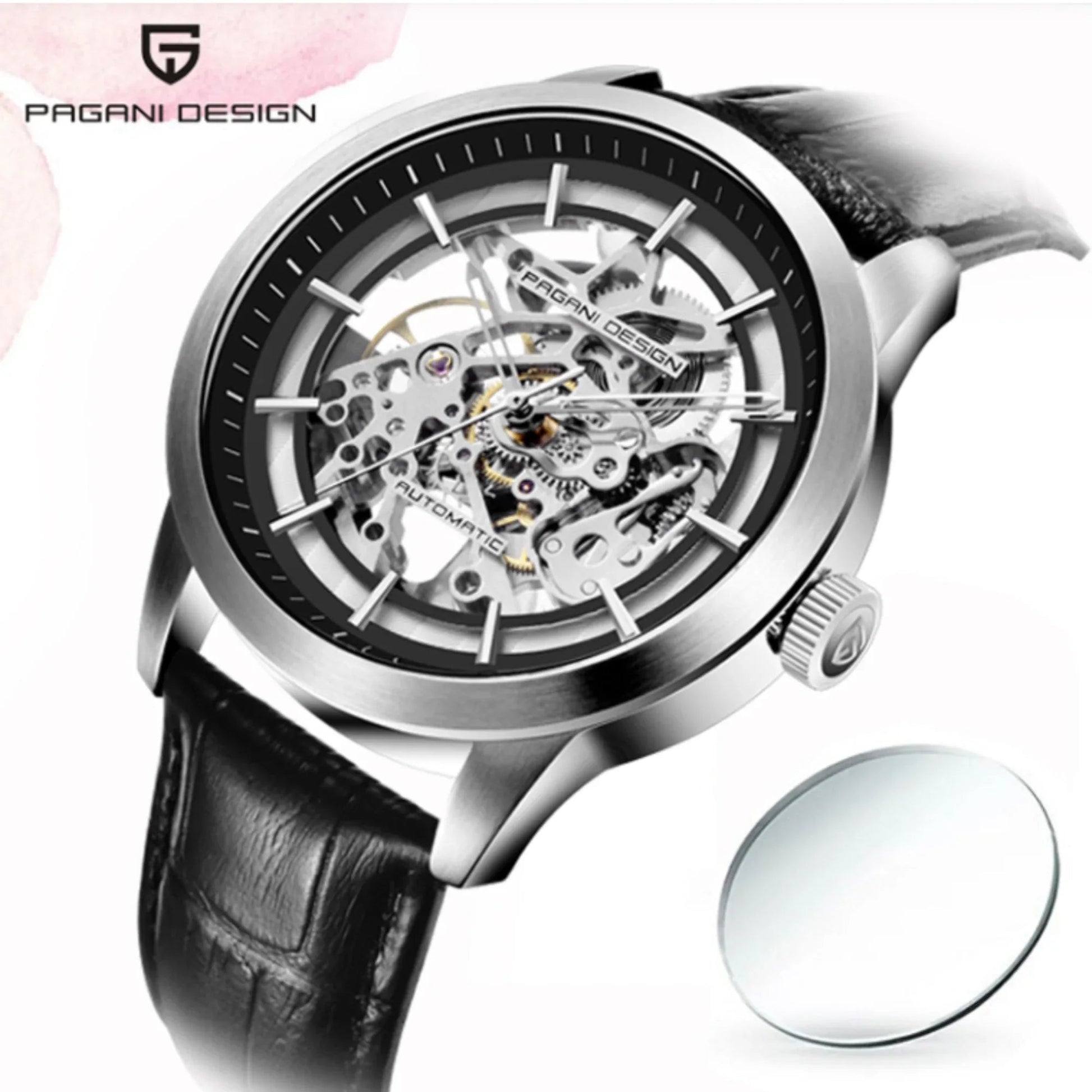 Pagani Design PD-1638 2023 Men's Automatic Skeleton Mechanical Automatic Stainless Steel Watch With Leather Strap Pointer Series 100 Meters Waterproof - DREAM WATCHES