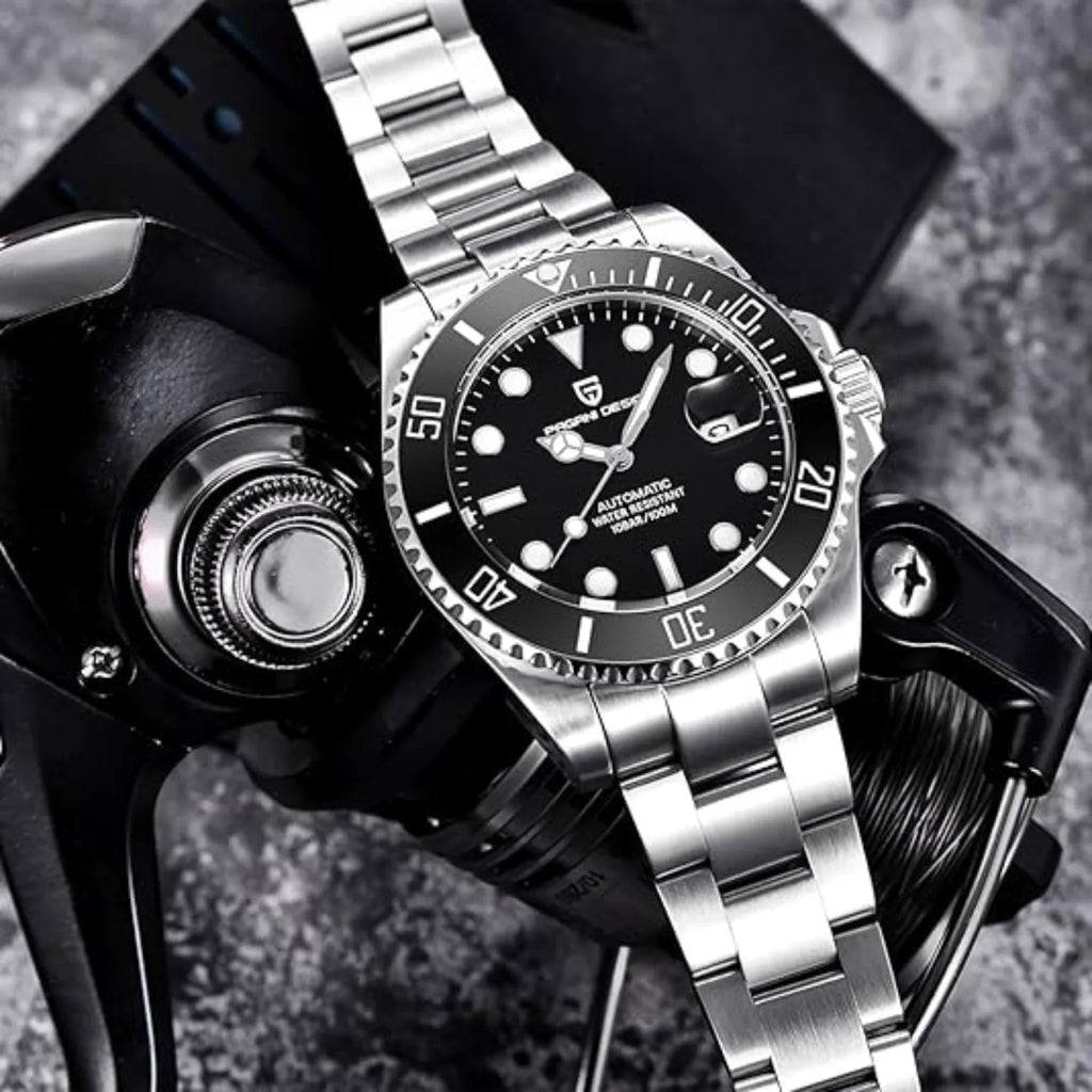 Pagani Design PD-1639 Waterproof Mechanical Automatic Stainless Steel Men's 43MM Watch - Black - DREAM WATCHES