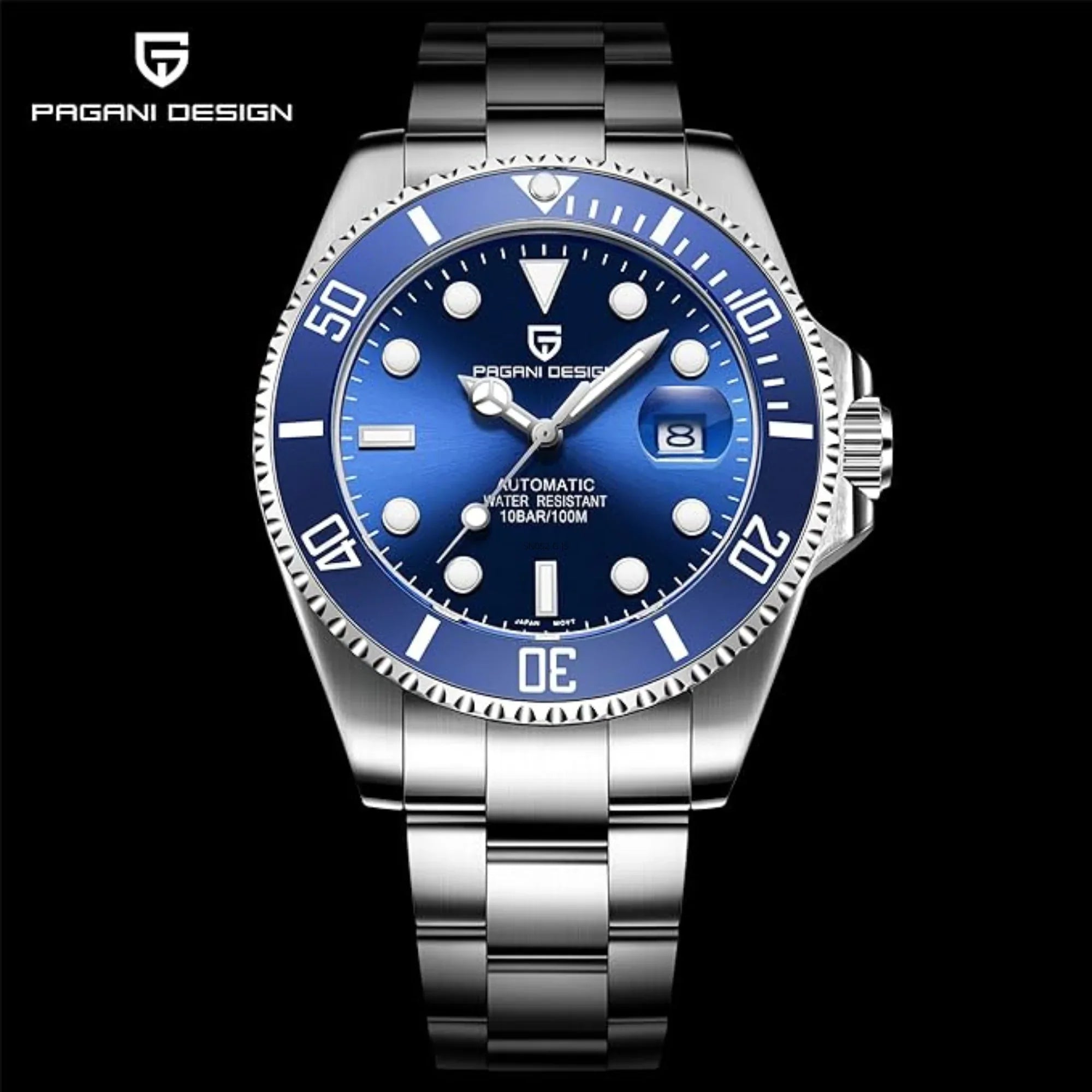 Pagani Design PD-1639 Waterproof Mechanical Automatic Stainless Steel Men's 43MM Watch - Blue - DREAM WATCHES