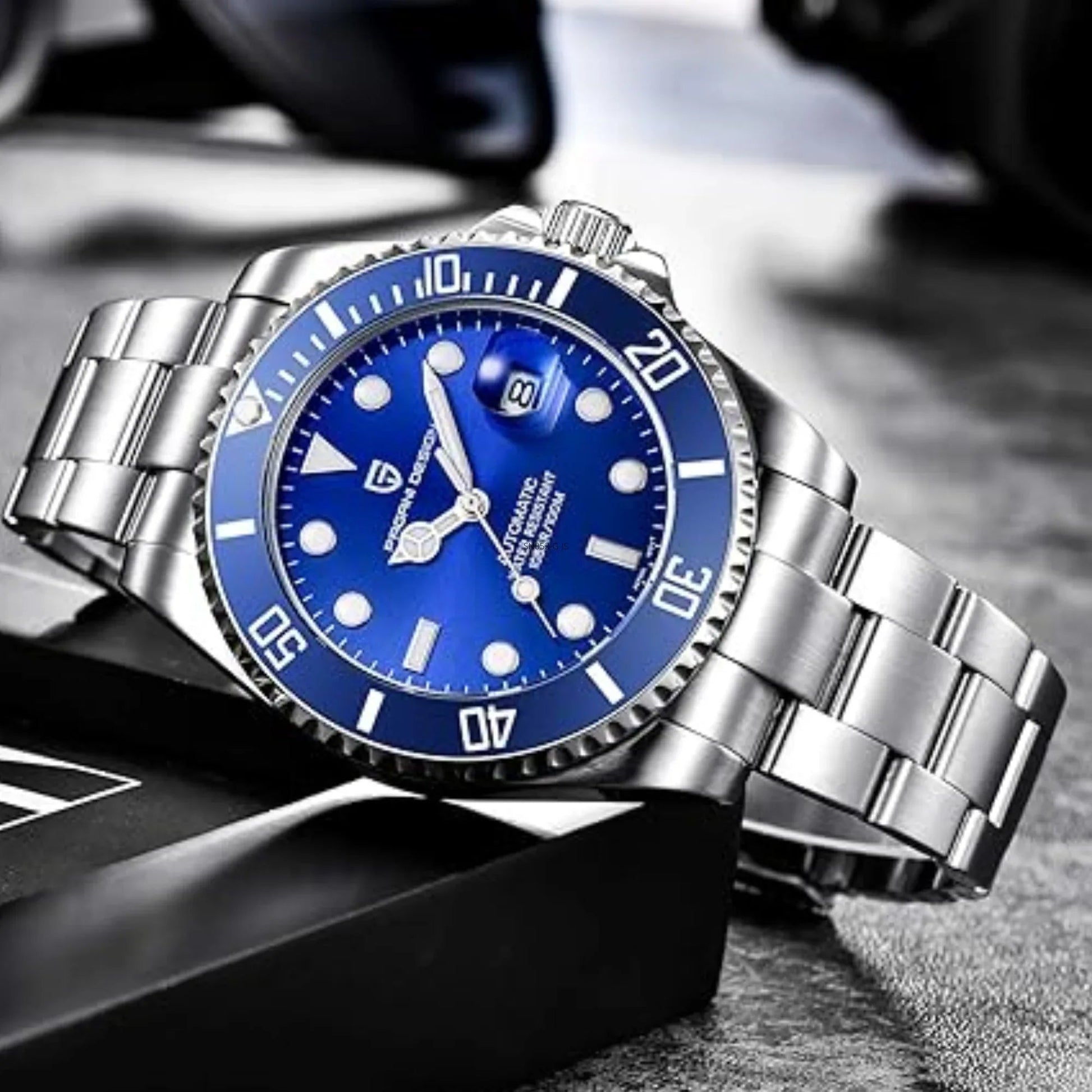 Pagani Design PD-1639 Waterproof Mechanical Automatic Stainless Steel Men's 43MM Watch - Blue - DREAM WATCHES