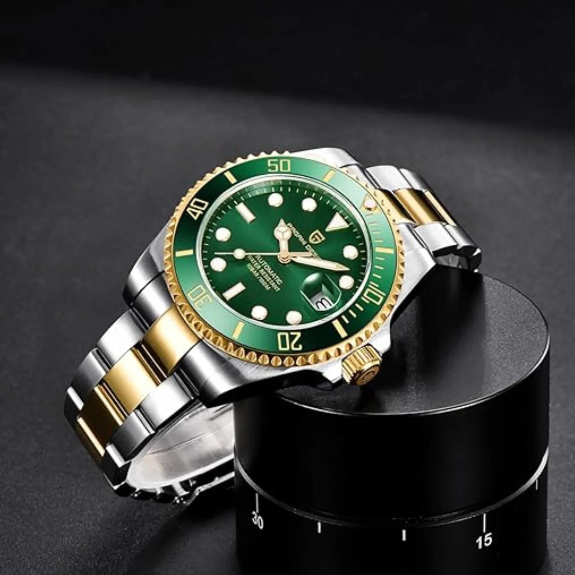 Pagani Design PD-1639 Waterproof Mechanical Automatic Stainless Steel Men's 43MM Watch - Golden Green - DREAM WATCHES