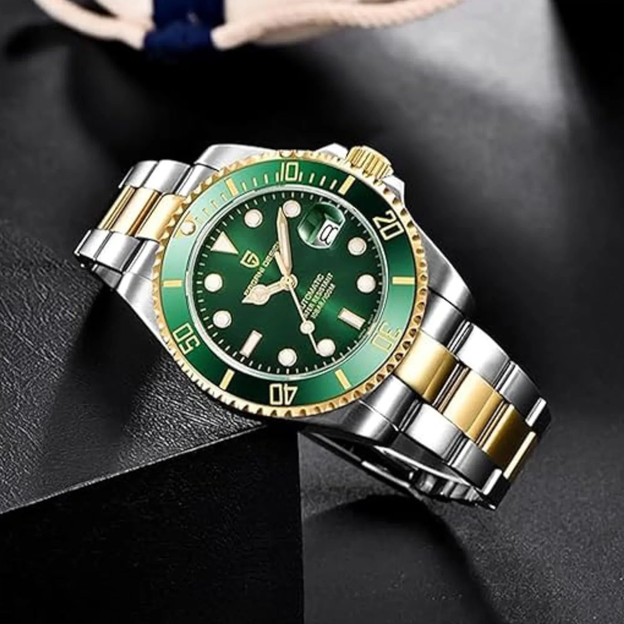 Pagani Design PD-1639 Waterproof Mechanical Automatic Stainless Steel Men's 43MM Watch - Golden Green - DREAM WATCHES