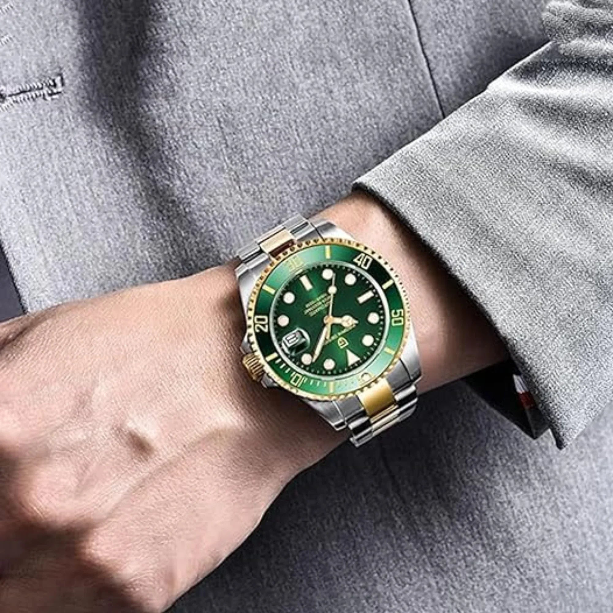 Pagani Design PD-1639 Waterproof Mechanical Automatic Stainless Steel Men's 43MM Watch - Golden Green - DREAM WATCHES