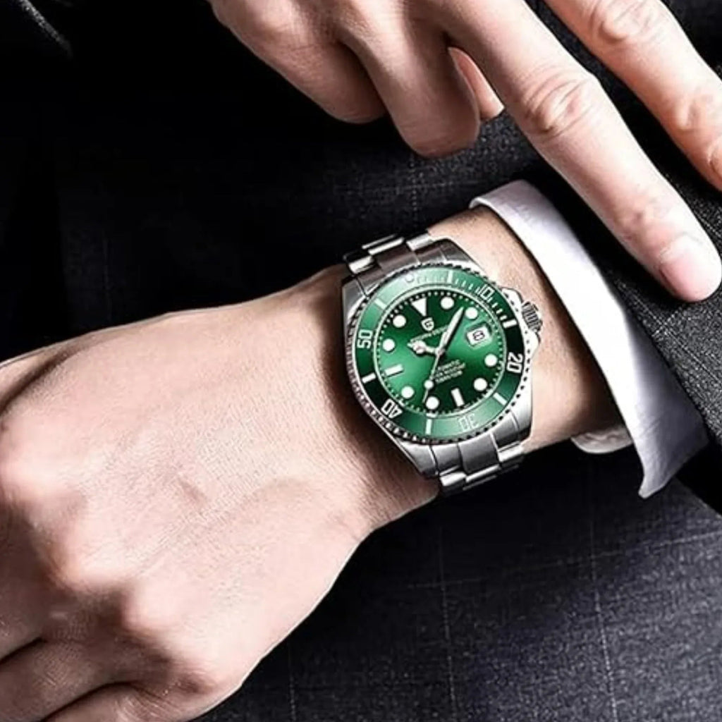 Pagani Design PD-1639 Waterproof Mechanical Automatic Stainless Steel Men's 43MM Watch - Green - DREAM WATCHES