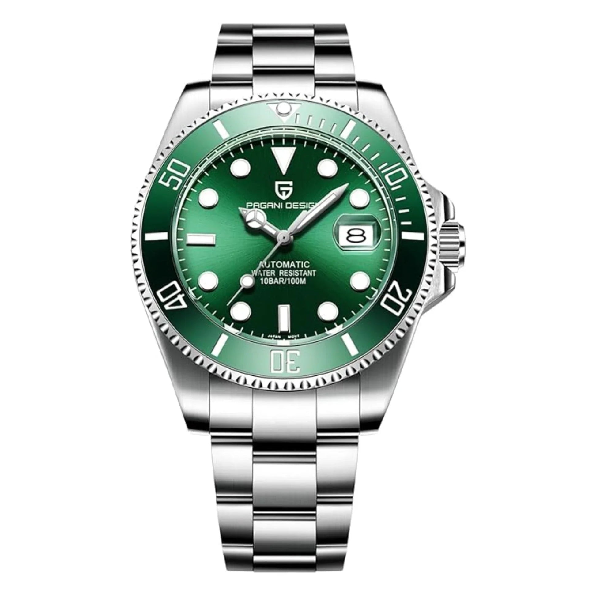 Pagani Design PD-1639 Waterproof Mechanical Automatic Stainless Steel Men's 43MM Watch - Green - DREAM WATCHES