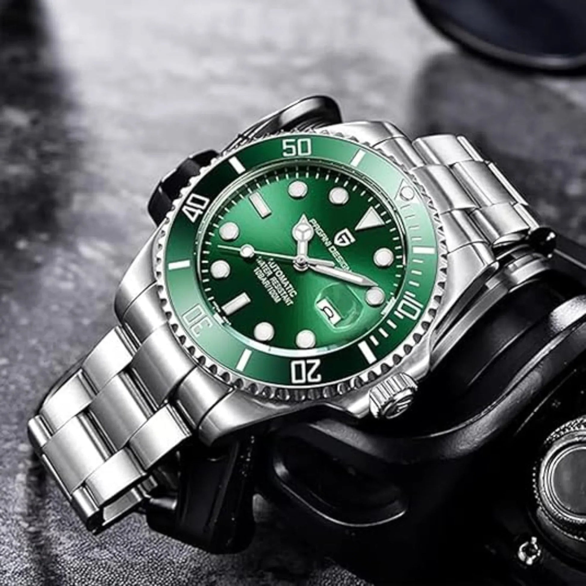 Pagani Design PD-1639 Waterproof Mechanical Automatic Stainless Steel Men's 43MM Watch - Green - DREAM WATCHES