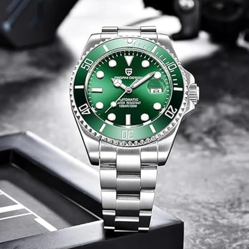 Pagani Design PD-1639 Waterproof Mechanical Automatic Stainless Steel Men's 43MM Watch - Green - DREAM WATCHES