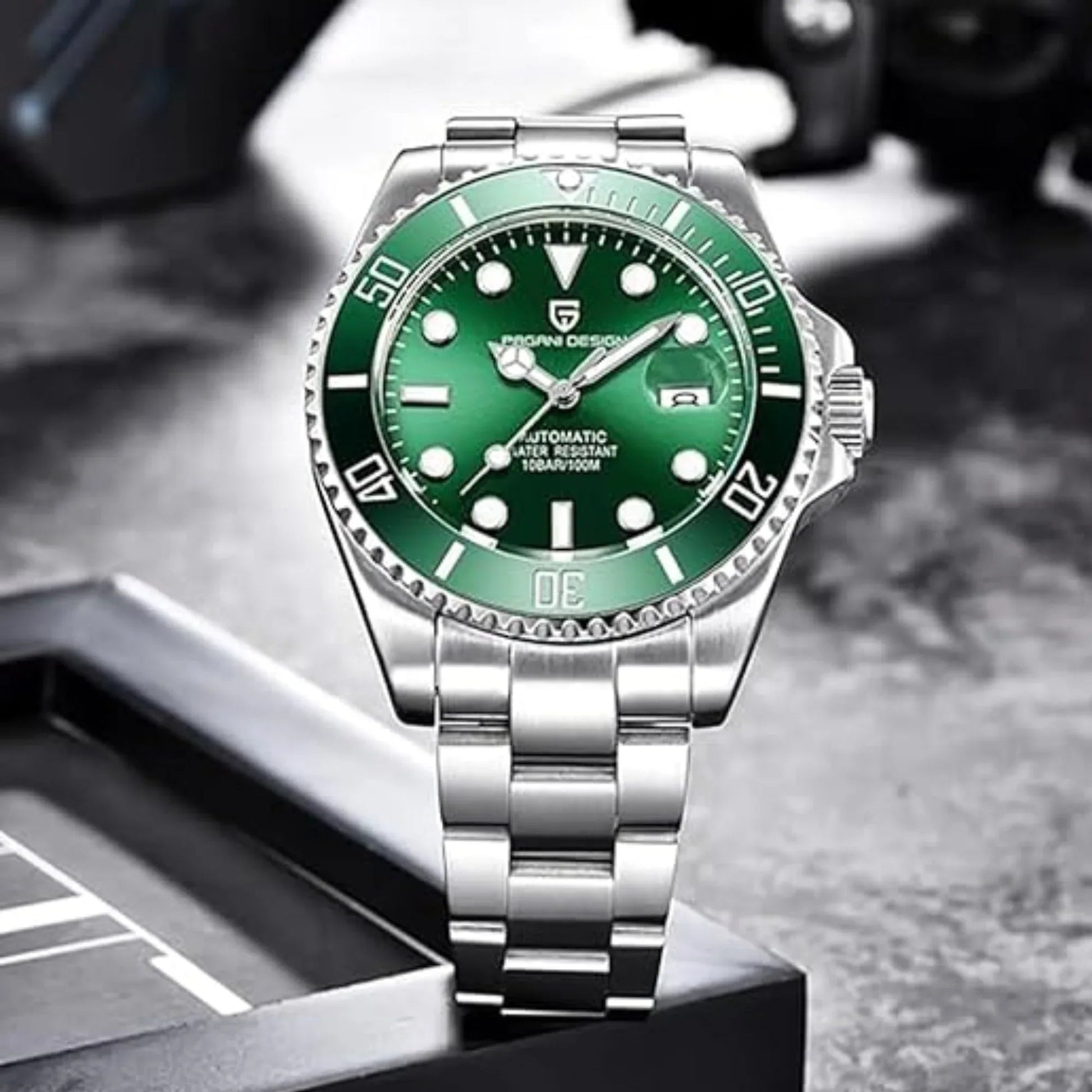 Pagani Design PD-1639 Waterproof Mechanical Automatic Stainless Steel Men's 43MM Watch - Green - DREAM WATCHES