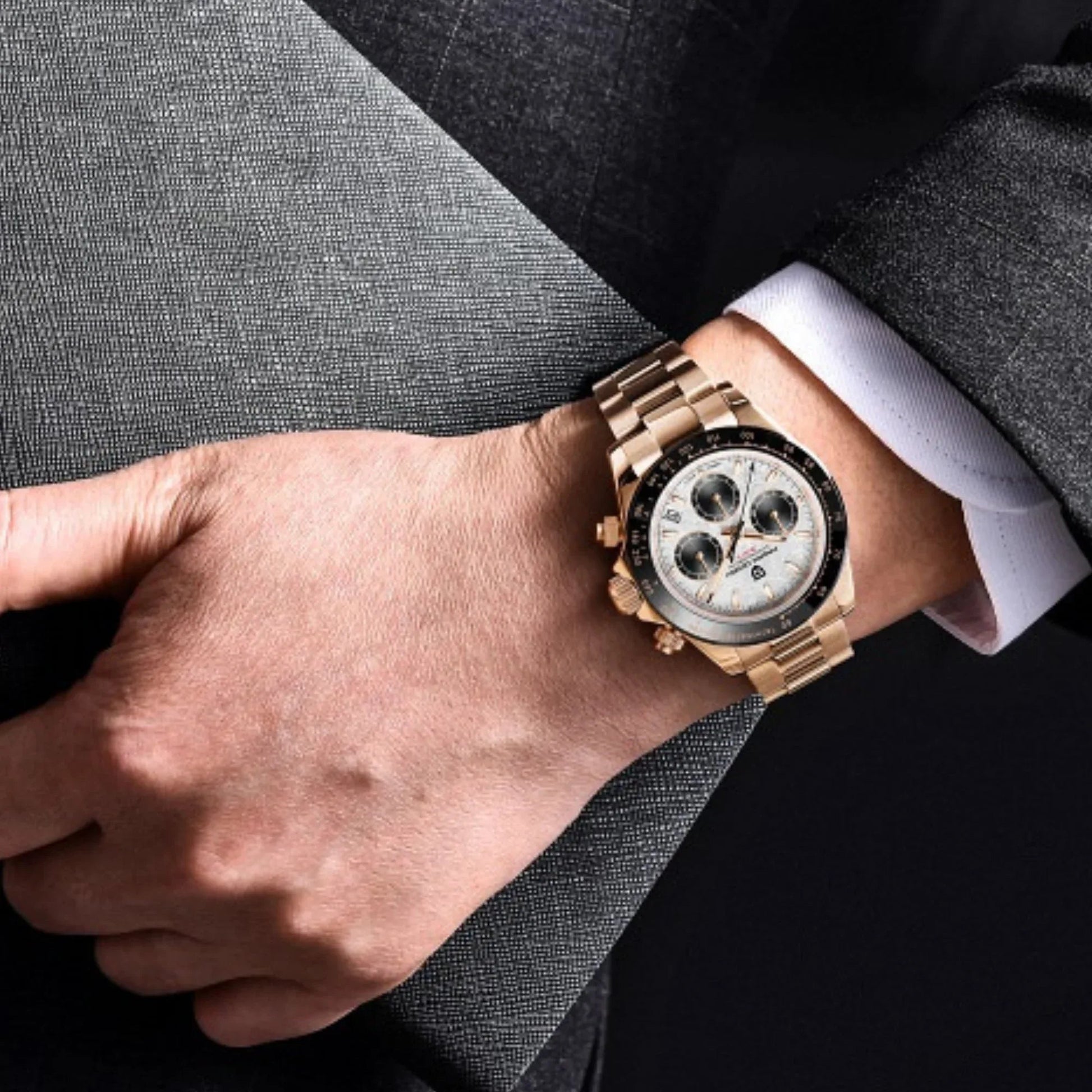 Pagani Design PD-1644 | Luxury | Meca-quartz Movement (SeikoVK63) | Stainless Steel Men's 40MM Watch (Daytona) - Rosè Gold - DREAM WATCHES