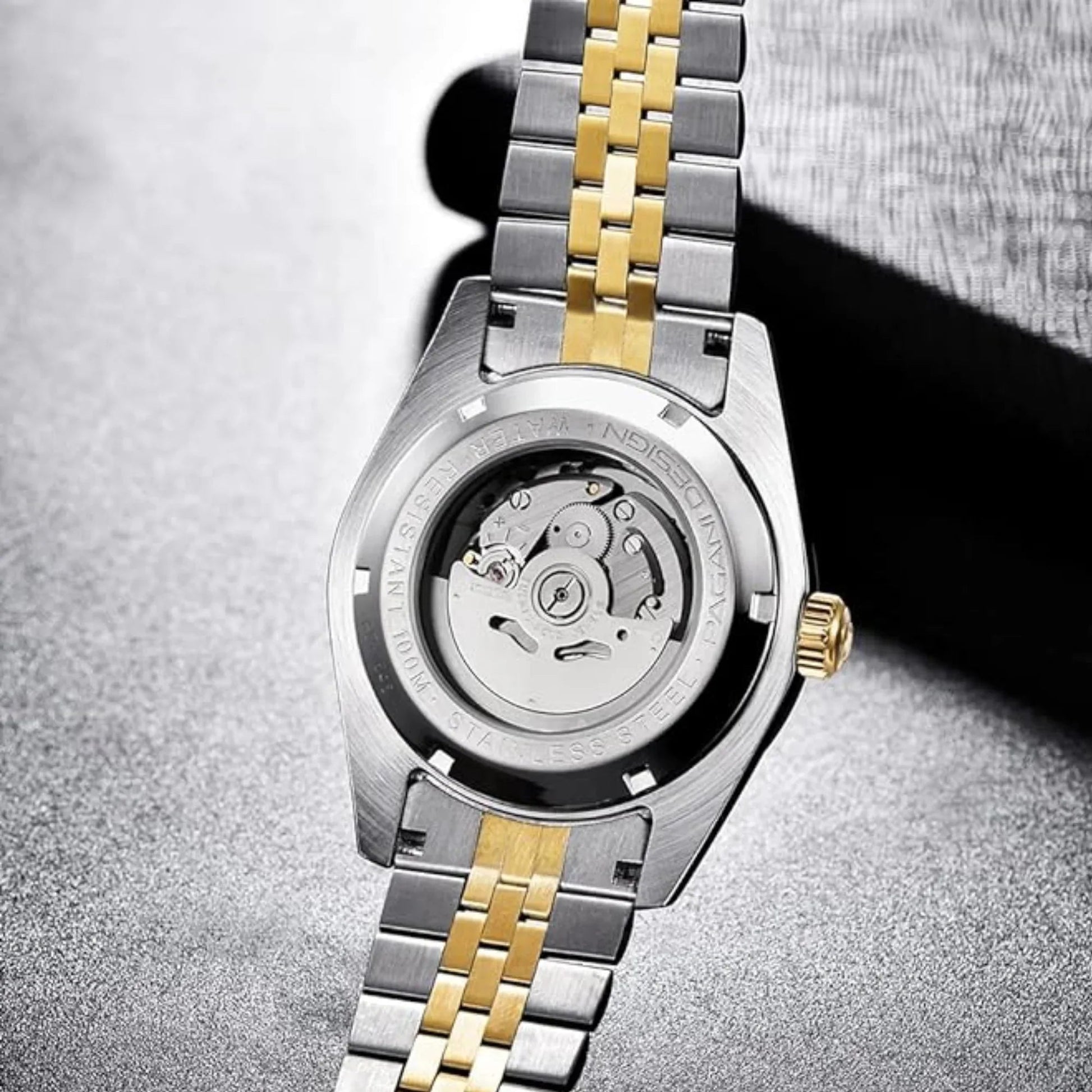 Pagani Design PD-1645 DateJust (Automatic Movement) Mechanical Watch 200M Waterproof Watch Stainless Steel Watch Fluted Bezel (Golden Dial - Jubilee Bracelet) - DREAM WATCHES