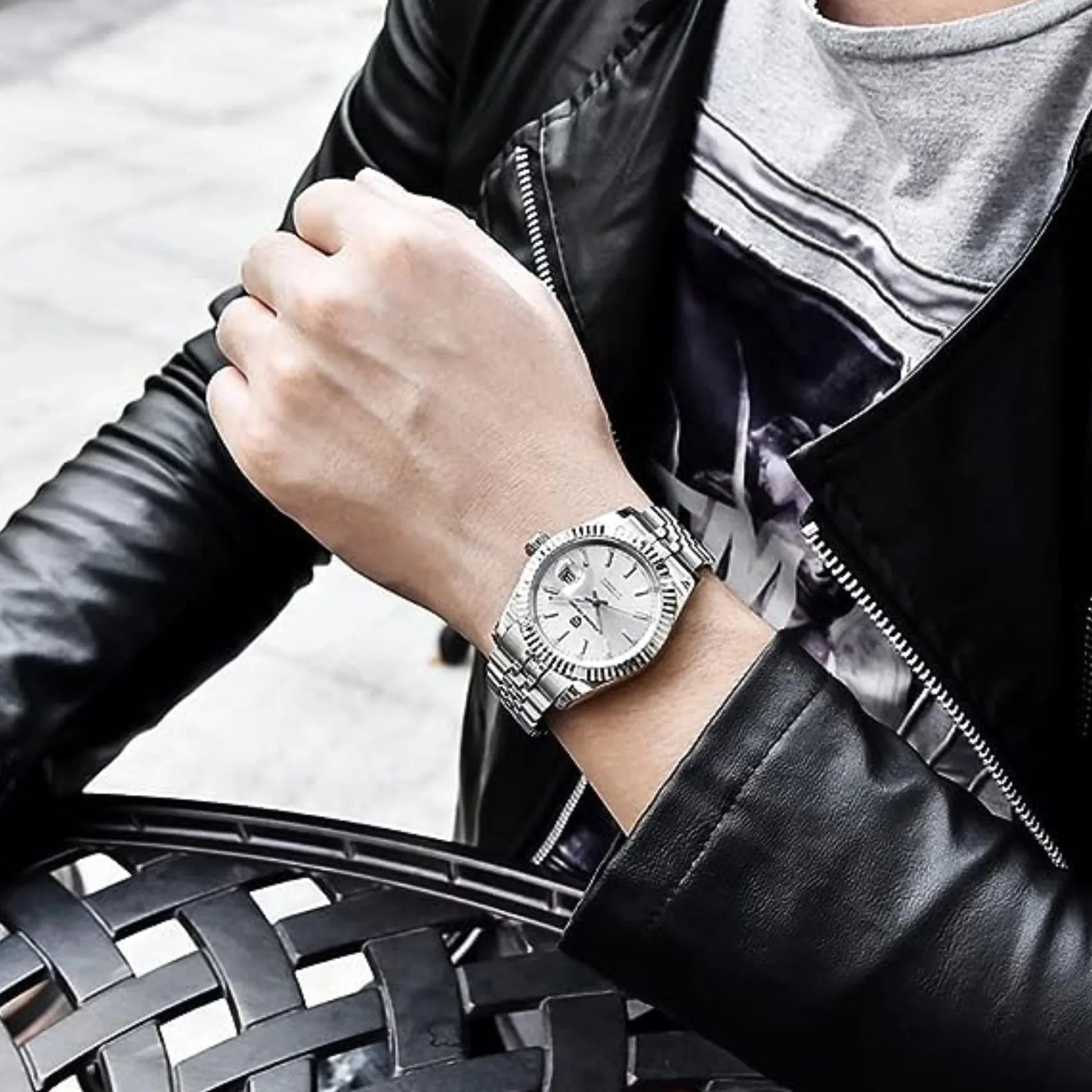 Pagani Design PD-1645 DateJust (Automatic Movement) Mechanical Watch 200M Waterproof Watch Stainless Steel Watch Fluted Bezel (Silver Dial - Jubilee Bracelet) - DREAM WATCHES