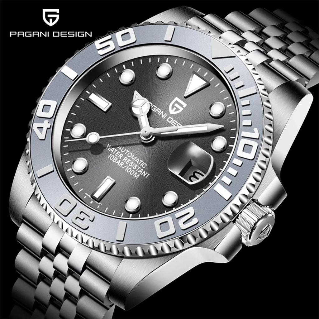 Pagani Design PD-1651 40mm Mens Automatic Waterproof Mechanical Watch with Yatch-Master Hommage - Grey - DREAM WATCHES