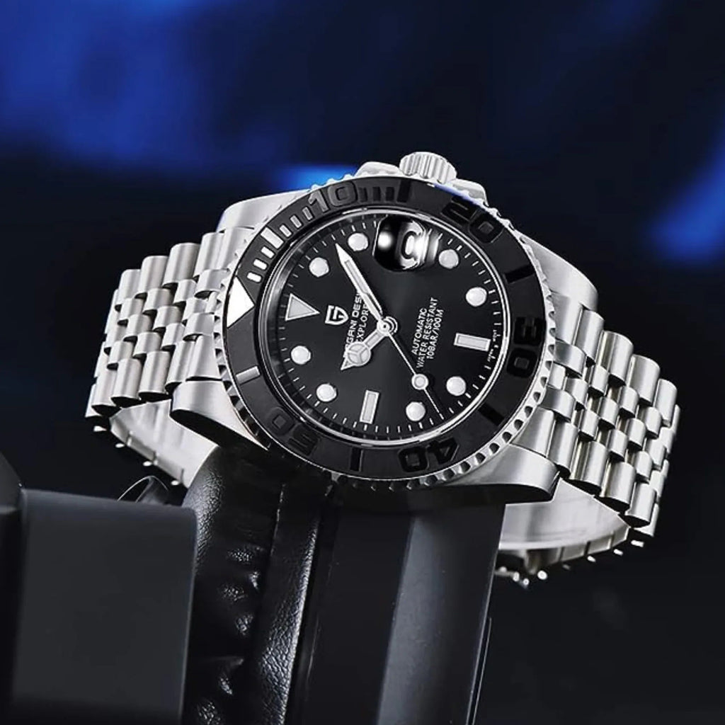 Pagani Design PD-1651 40mm Mens Automatic Waterproof Mechanical Watch Yatch-Master Hommage - Black - DREAM WATCHES