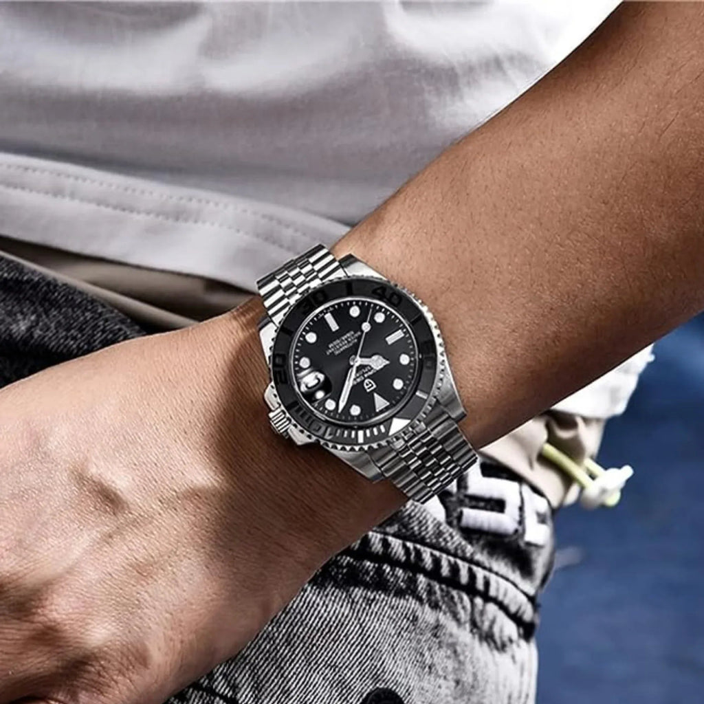 Pagani Design PD-1651 40mm Mens Automatic Waterproof Mechanical Watch Yatch-Master Hommage - Black - DREAM WATCHES