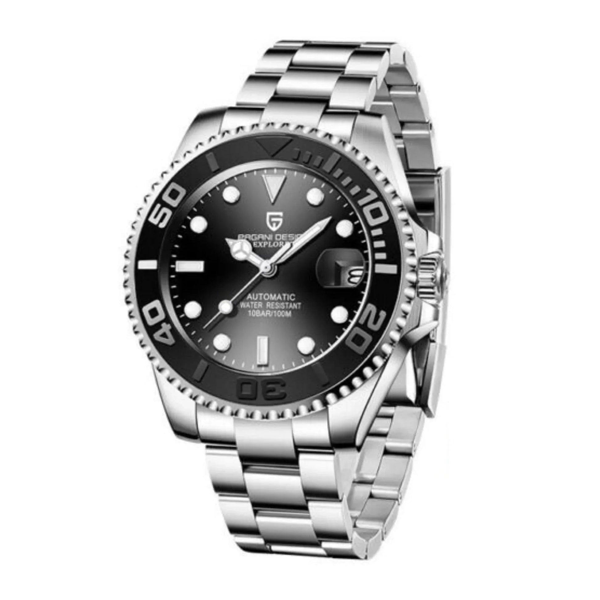 Pagani Design PD-1651 40mm Mens Automatic Waterproof Mechanical Watch Yatch-Master Hommage - Black Bezel - DREAM WATCHES