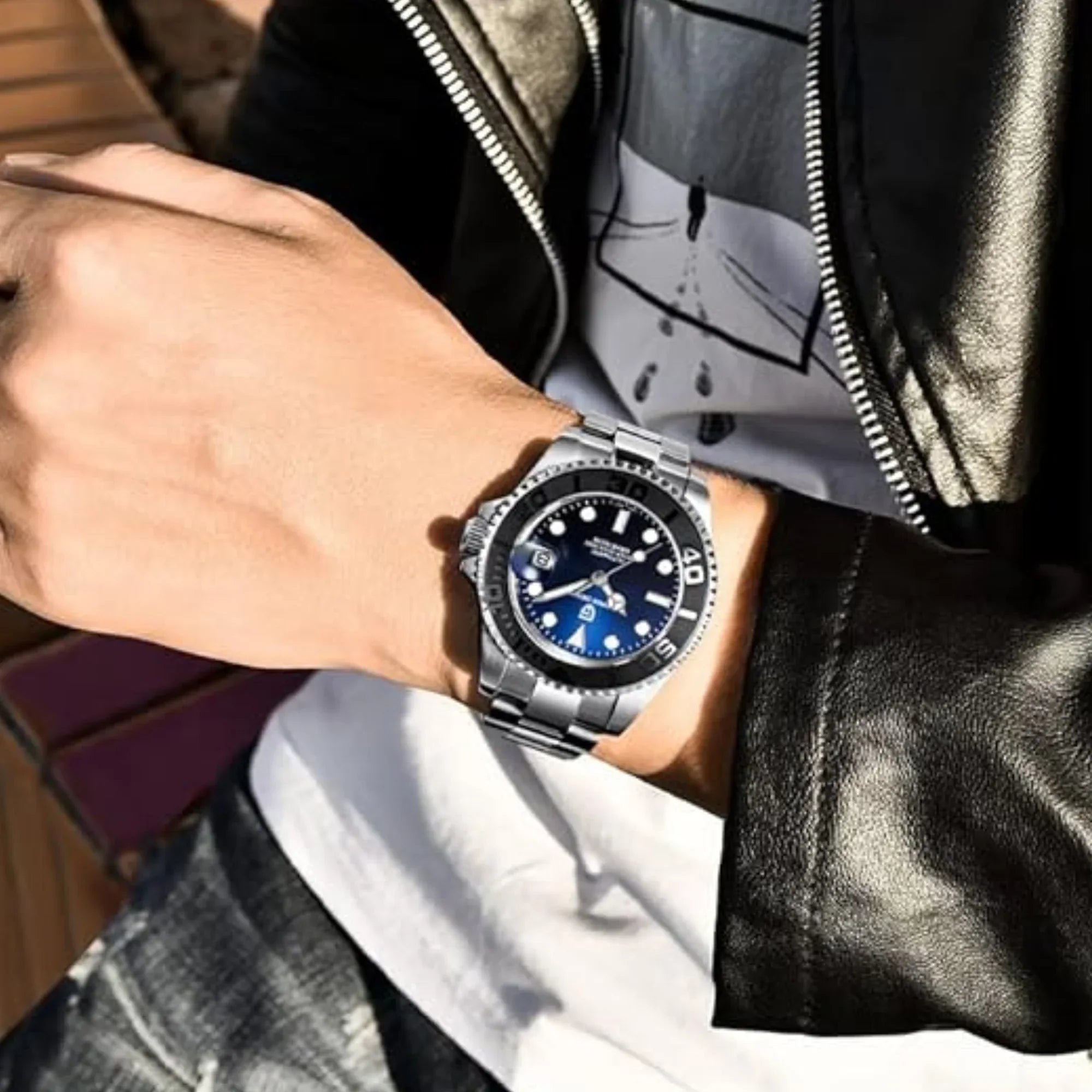 Pagani Design PD-1651 40mm Mens Automatic Waterproof Mechanical Watch Yatch-Master Hommage - Black Blue - DREAM WATCHES